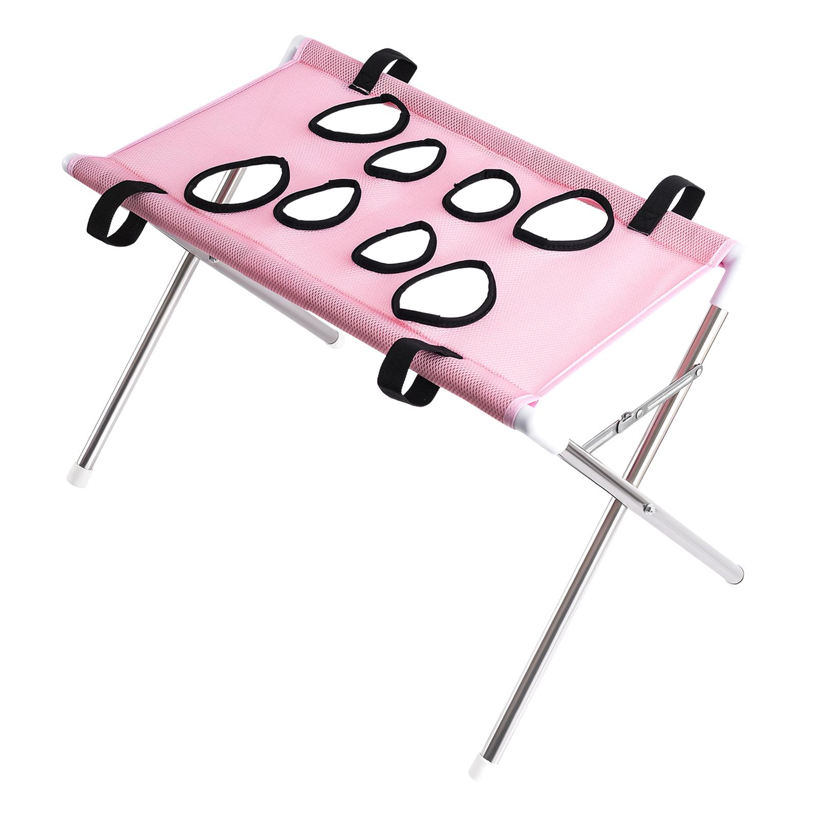 Pet Grooming Hammock Bathing Multi Functional Eight Hole Cat Grooming Sling Pink