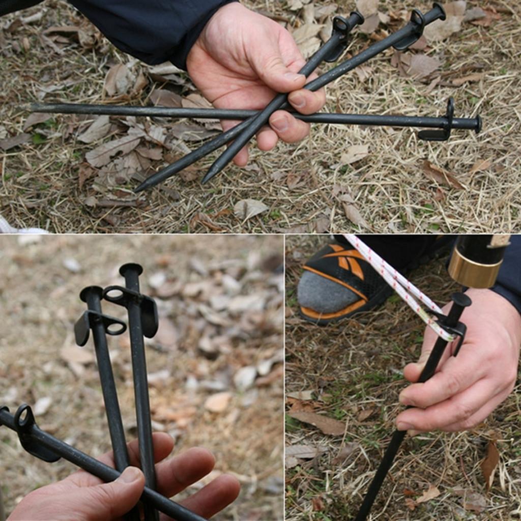 5 Pcs Sturdy Steel Camping Awning Tent Stakes Pegs Stable ...