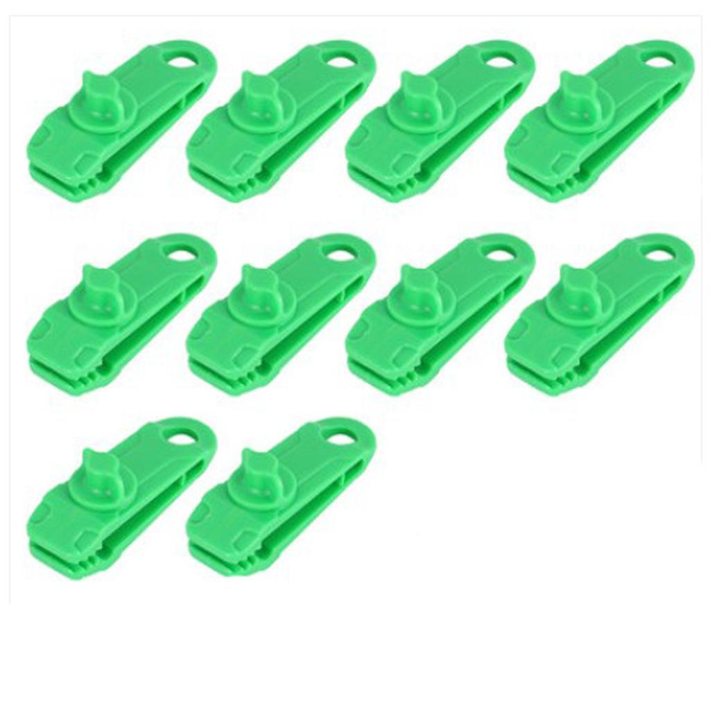 10pcs Heavy Duty Tarp Clips Clamps for Camping Canopies Tents Green