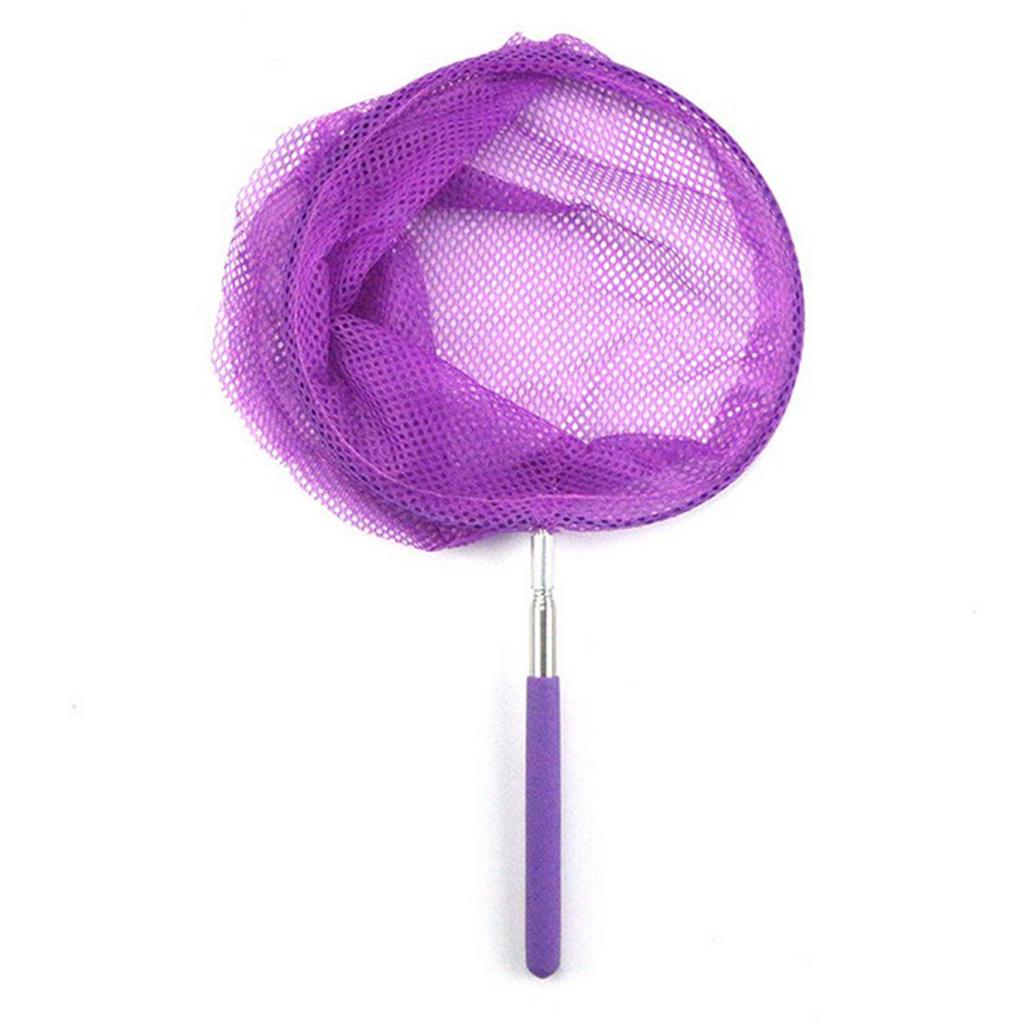  Kids Pond Fishing Net Extend Telescopic Butterfly Insect Bug Catcher Purple