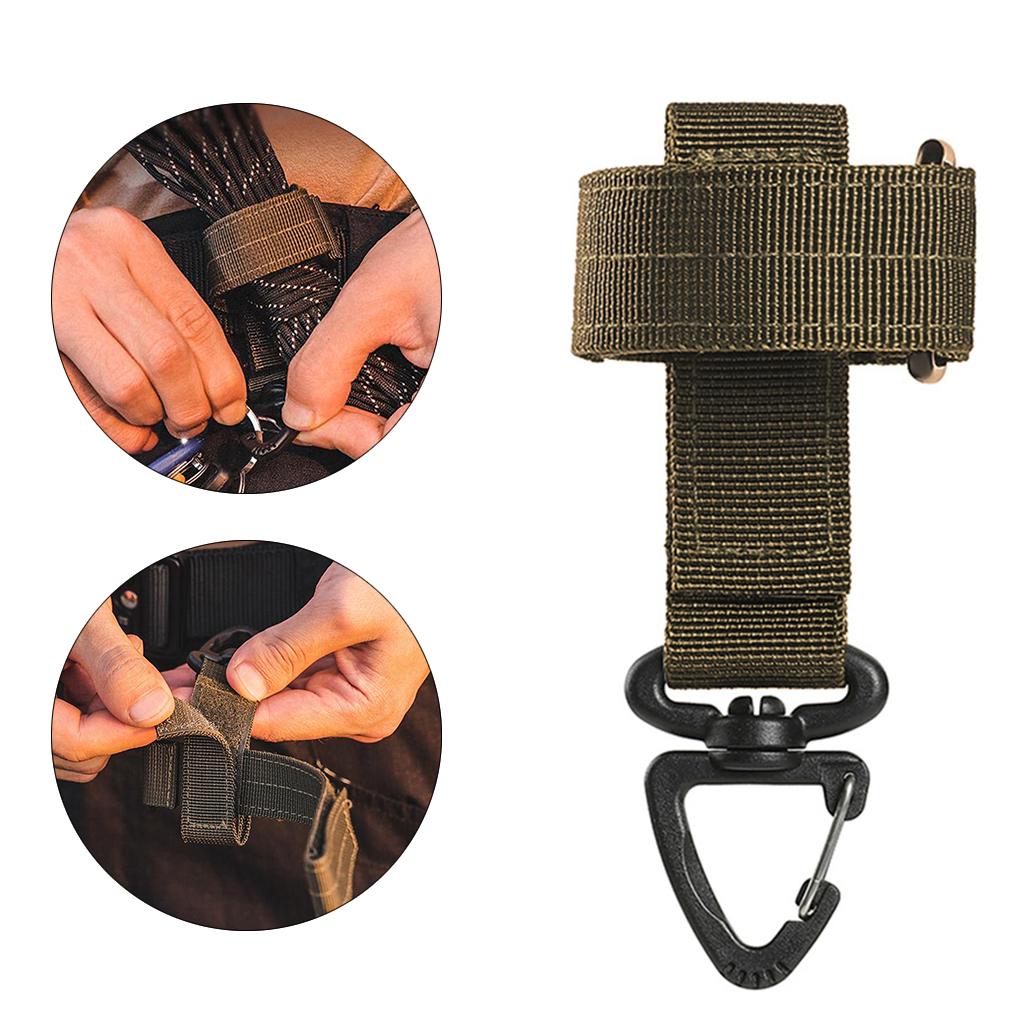 Glove Holder Strap Grabber Hiking Climbing Belt Rope Hanger Hook Khaki
