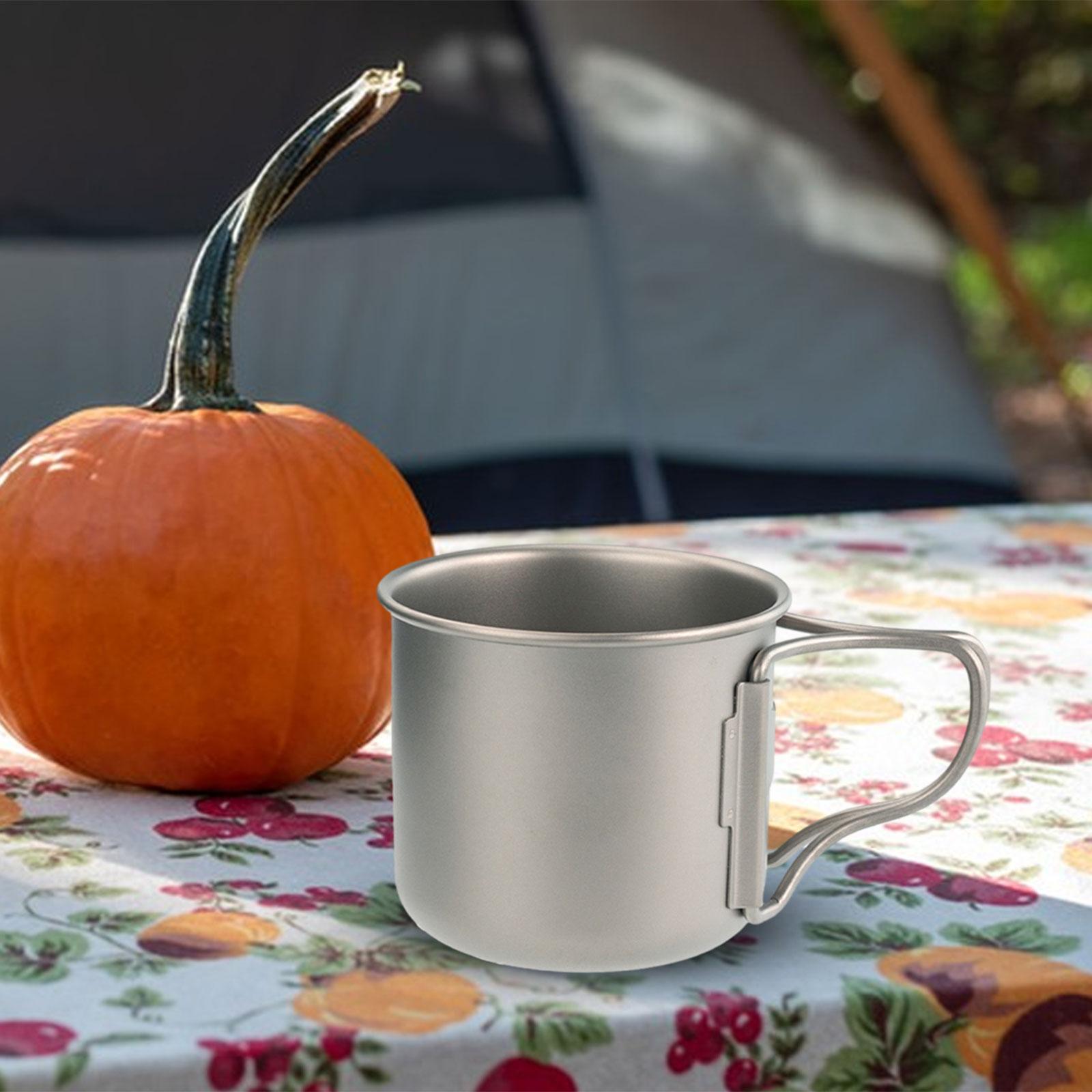 Titanium Cup with Folding Handle 200ml Water Cup for Kitchen Backpacking