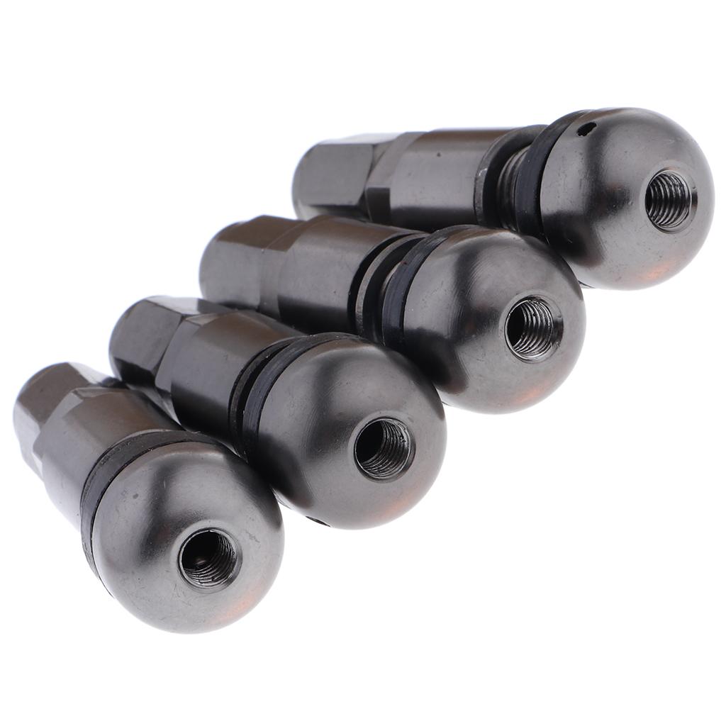 2x4 Pcs Car Tubeless Wheel Dust Caps Tire Valve Stems Gray