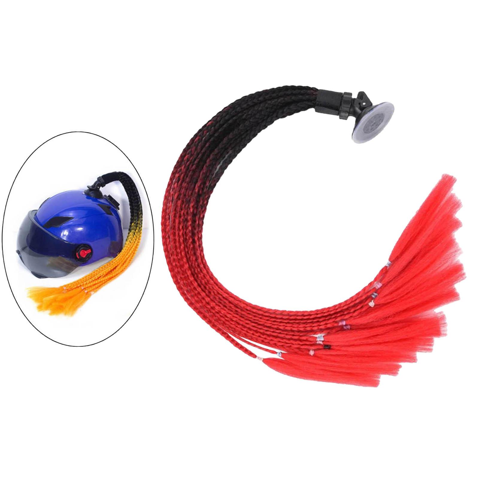 Helmet Braids Ponytail Ponytail Braid Decoration  Black Red