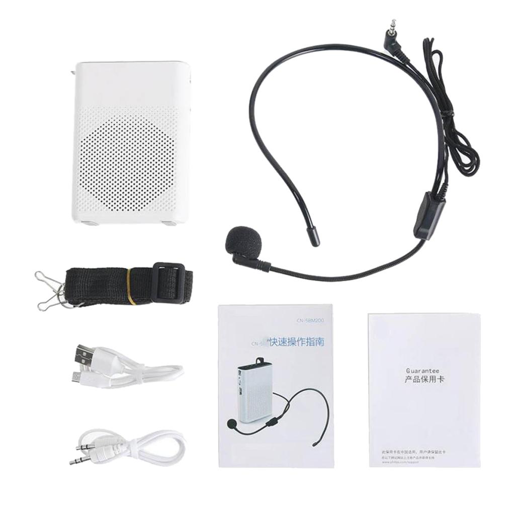 Portable Voice Amplifier Speaker Microphone Rechargeable with Shoulder Strap