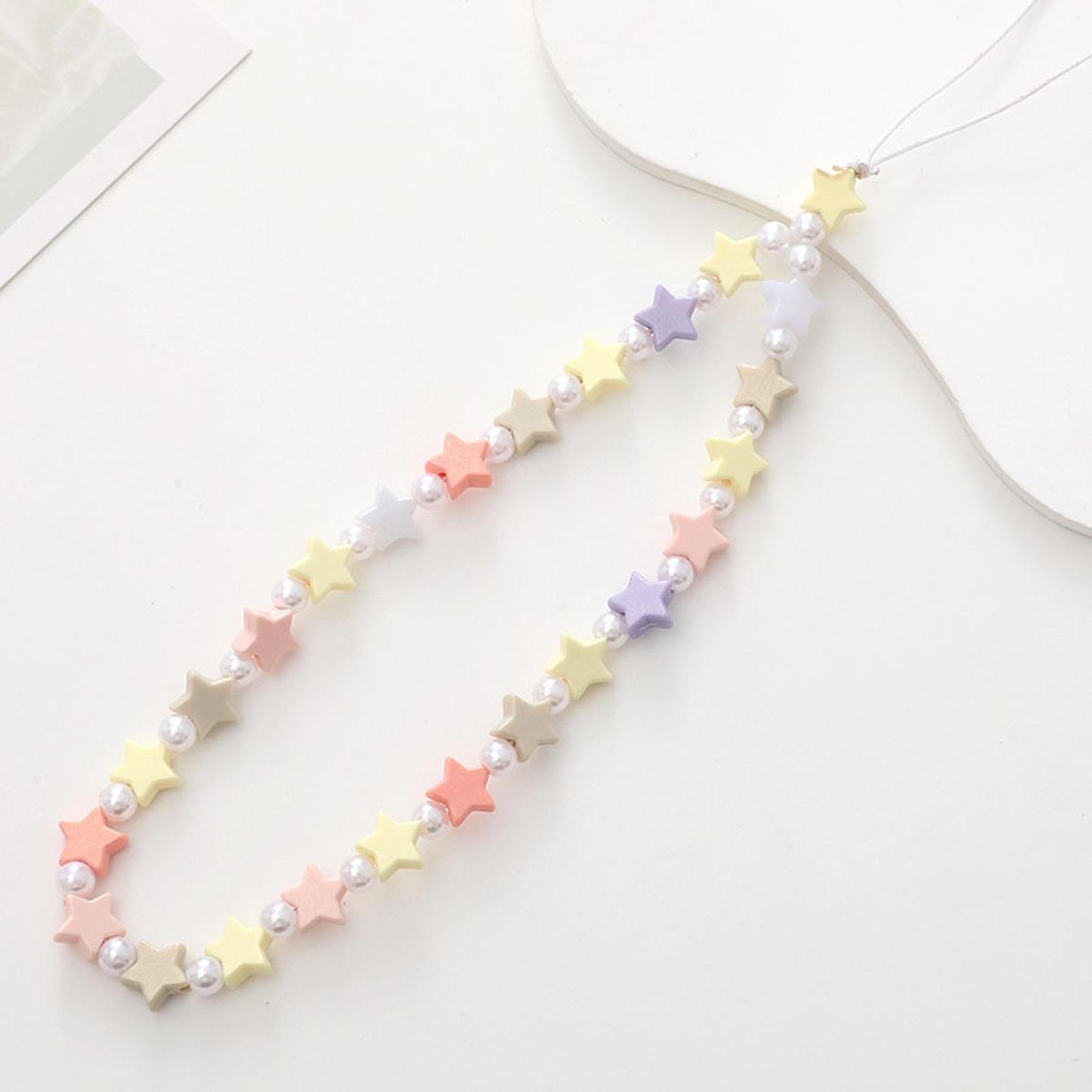 Beaded Wrist Strap Handbag Pendant Multifunctional Fashion Phone Chain Strap Yellow