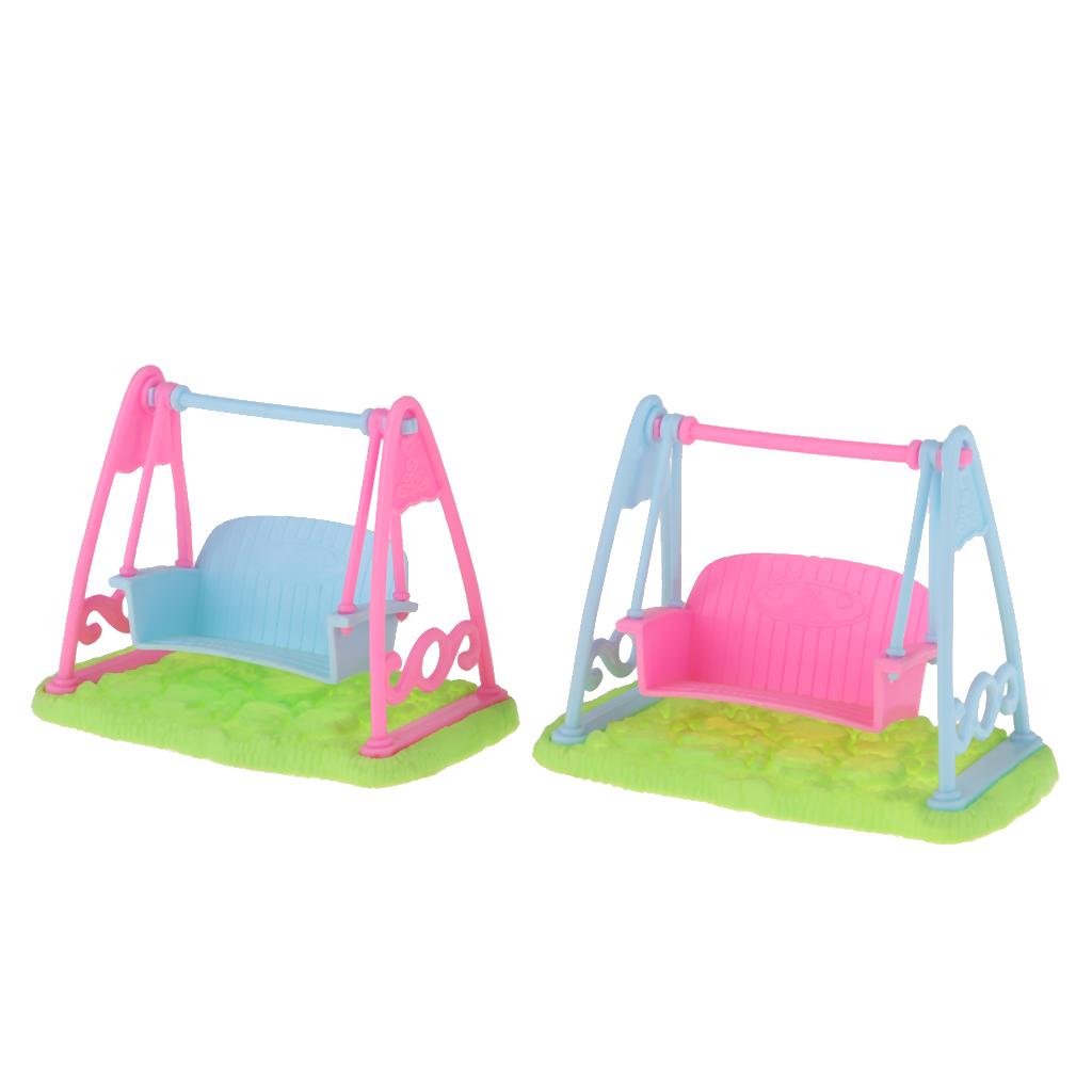1/12 Dollhouse Miniature Furniture Garden Swing Seat High Quality Plastic
