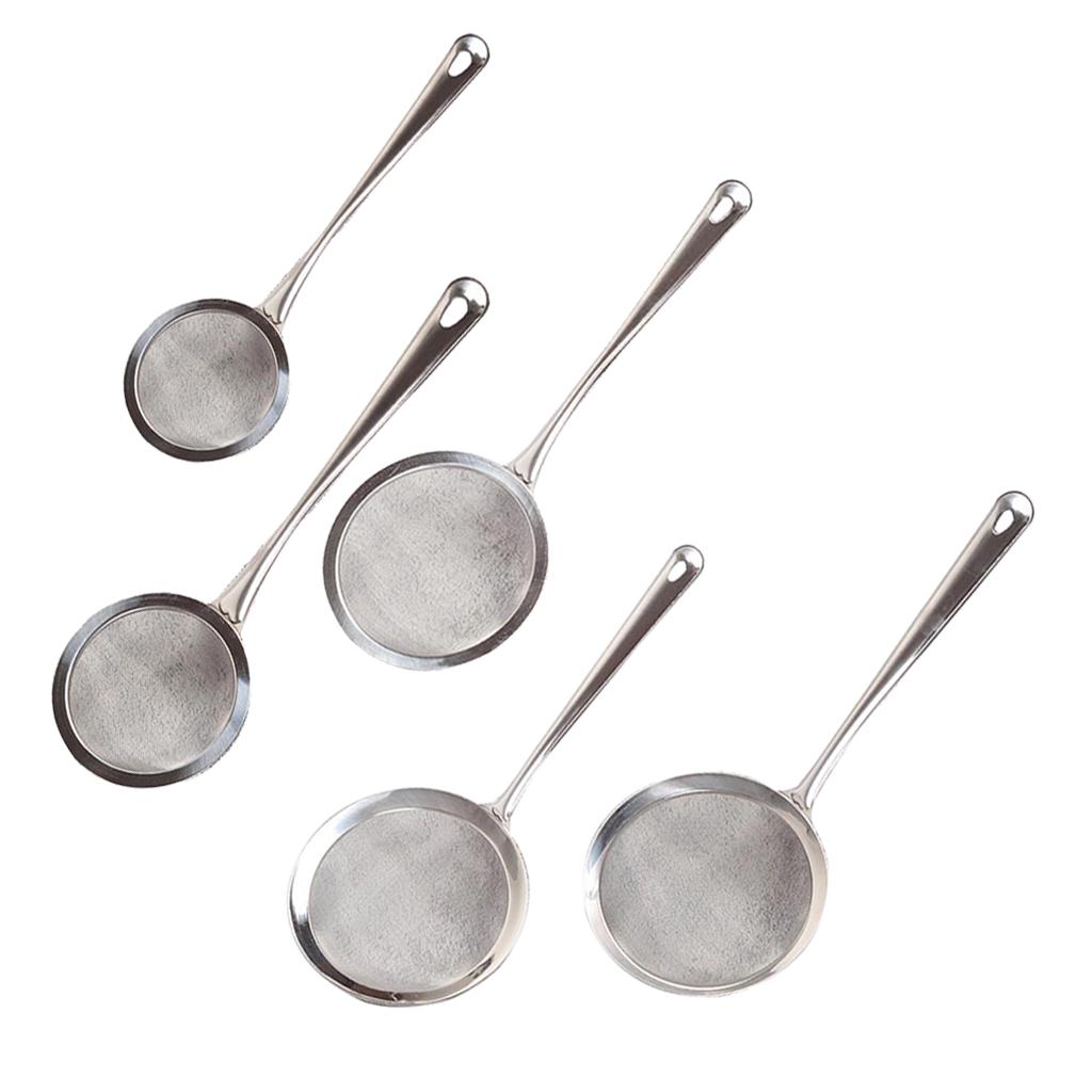 Stainless Fine Mesh Oil Skimmer Spoon Food Strainer Sieve Colander 8cm