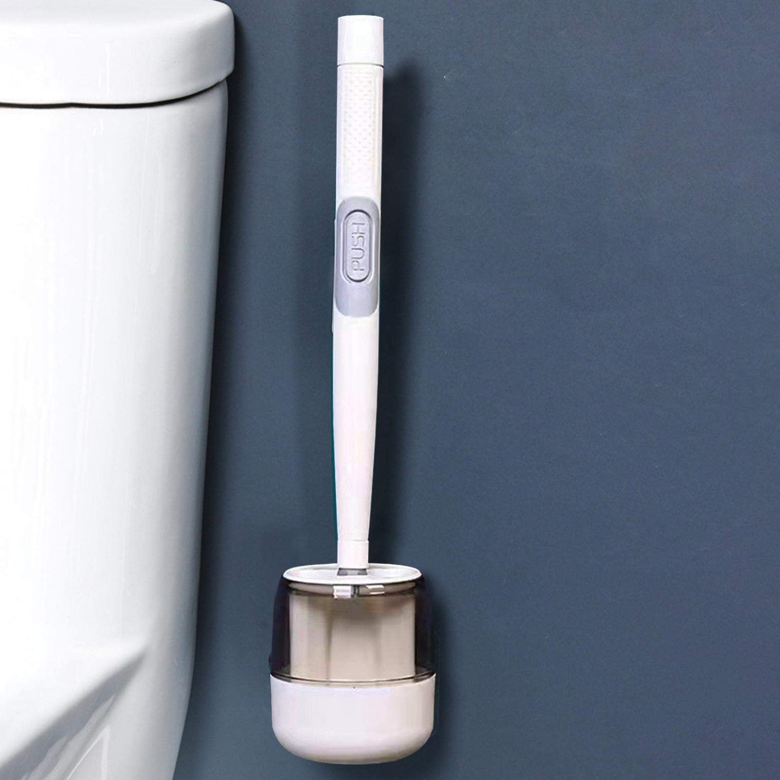 Toilet Brush and Holder Silicone Brush Head Punch Free for Toliet
