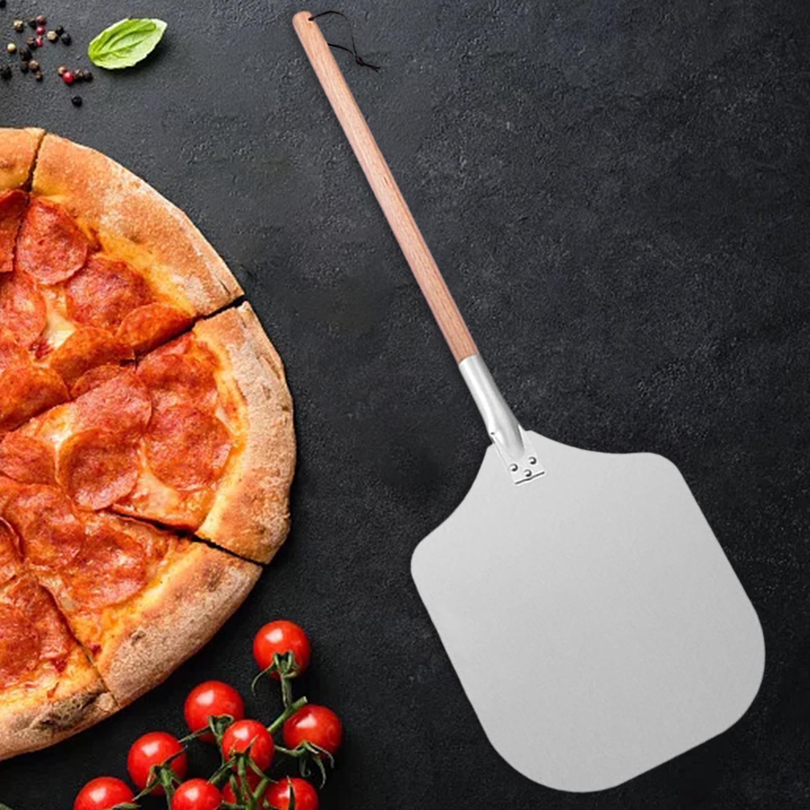 Aluminum Pizza Paddle with Wooden Handle Convenient for Kitchen Style C