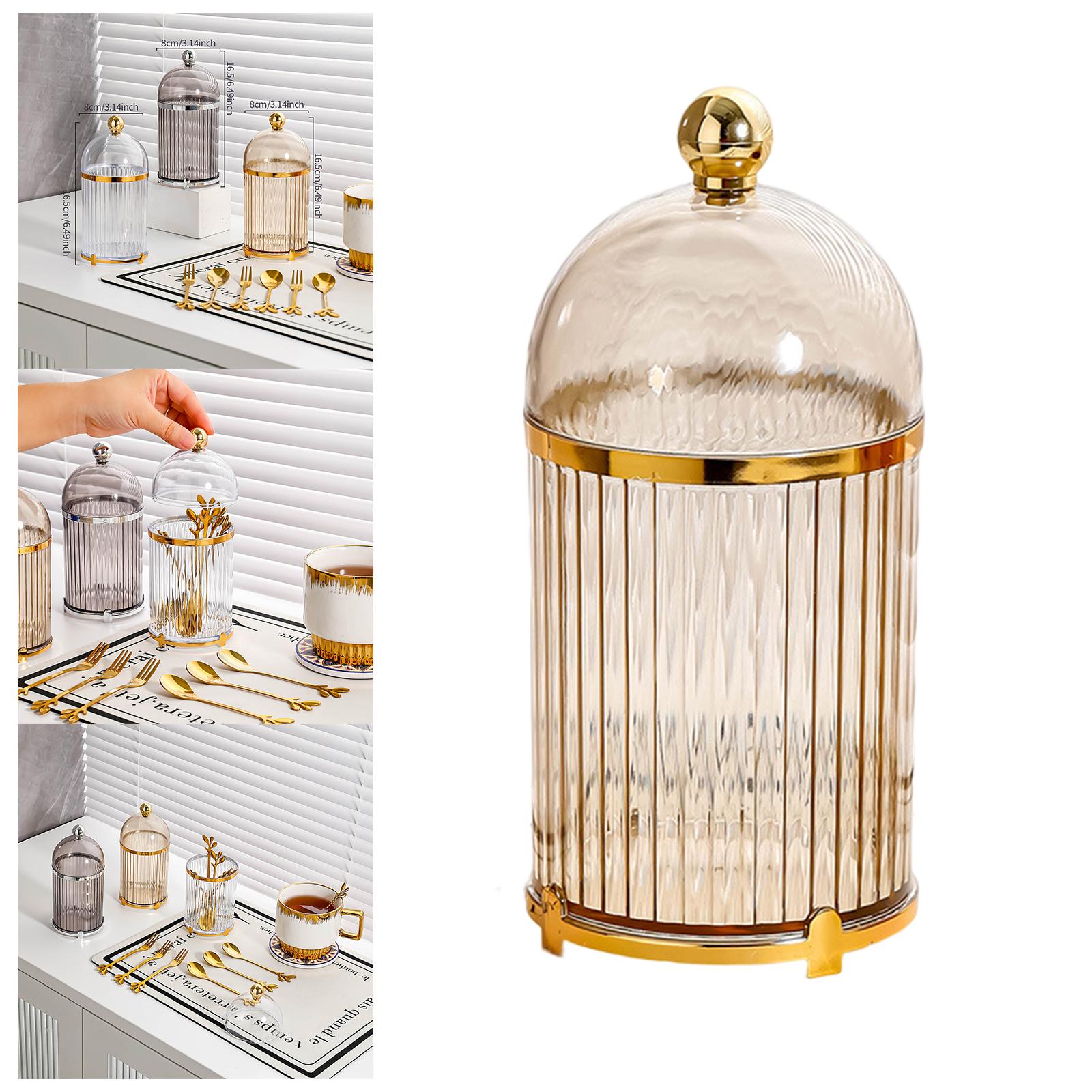 Coffee Spoon Dessert Fork Holder Flatware Organizer Kitchen Tableware Holder Brown