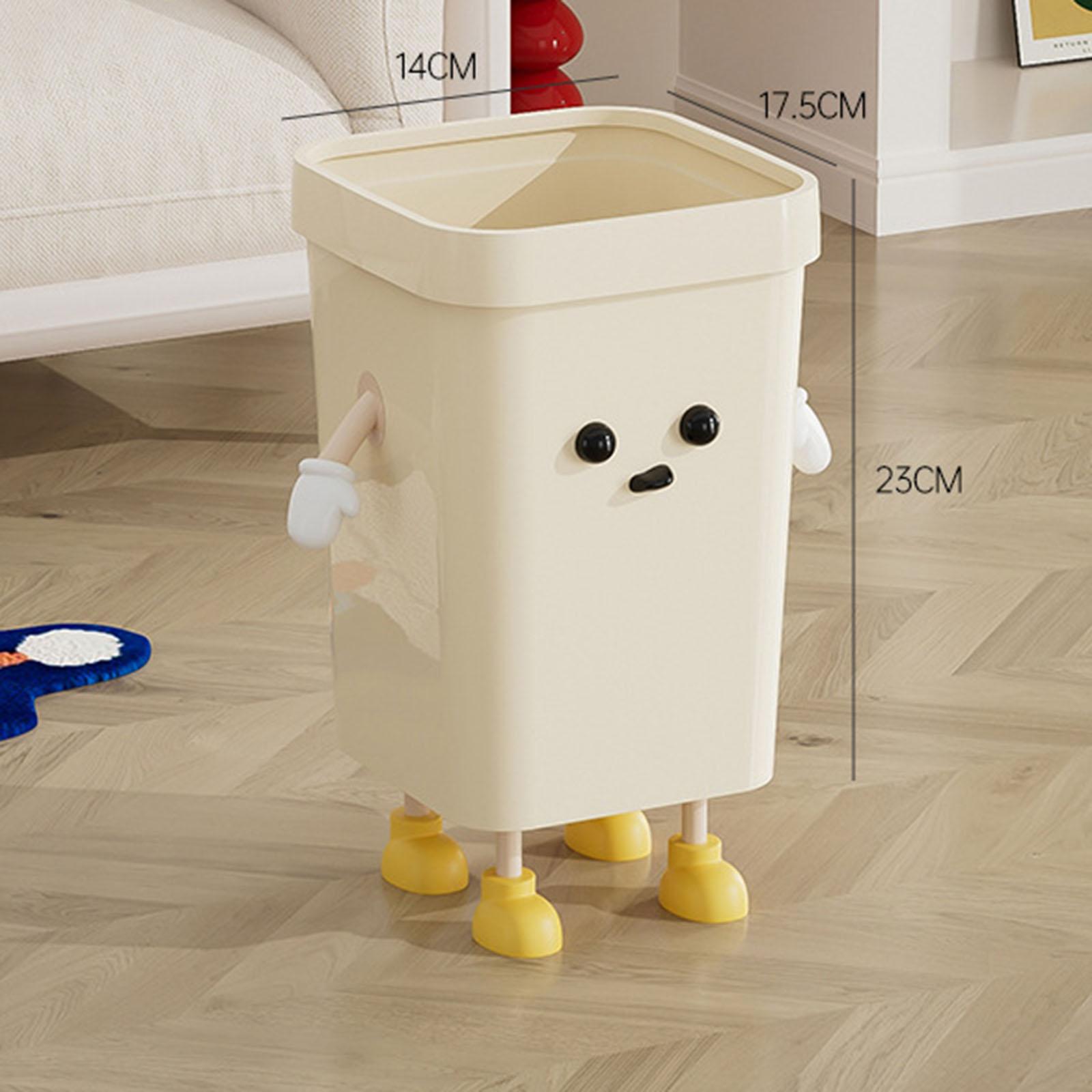 Creative Trash Can Cartoon Rubbish Container for Living Room Bathroom Office Small Standing