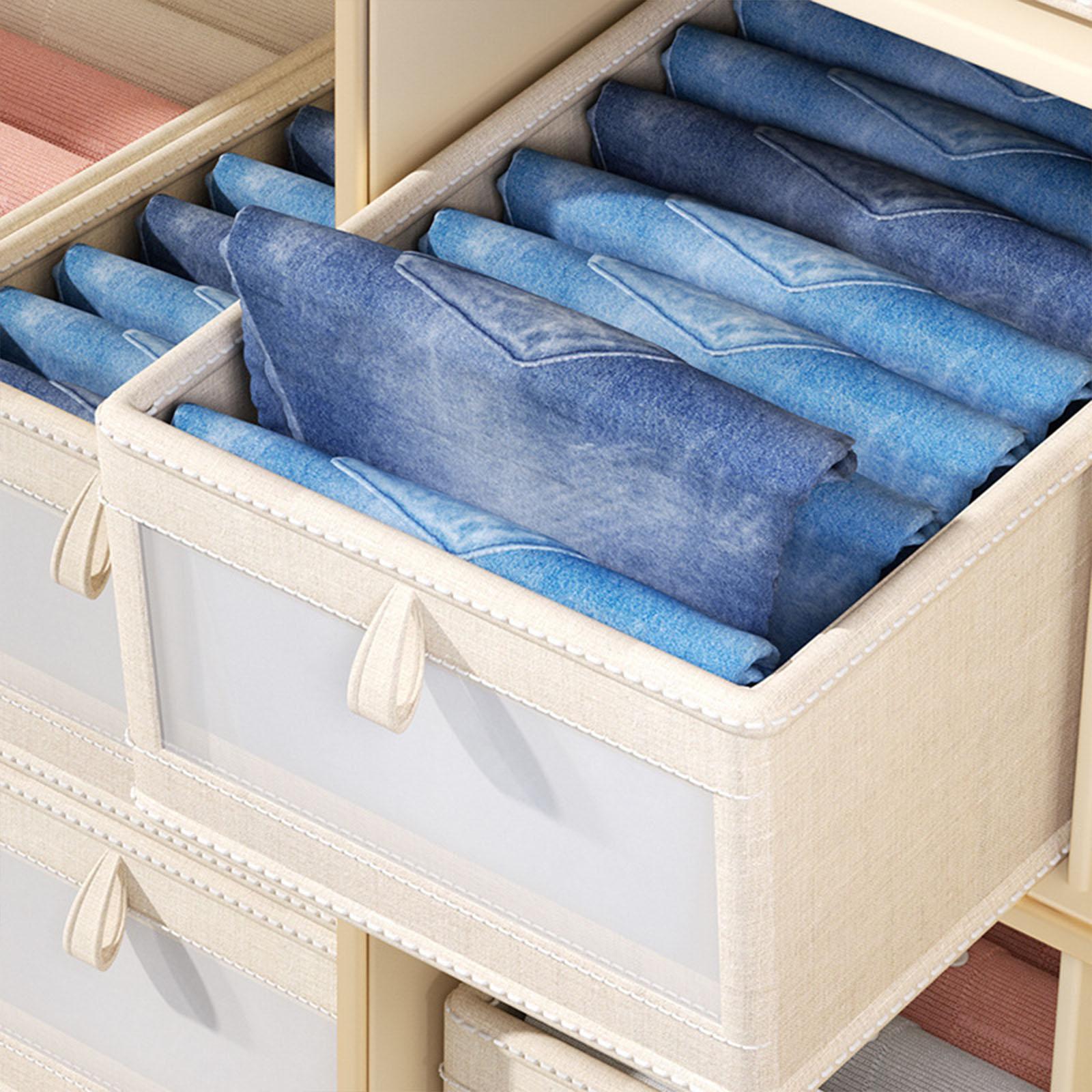 Foldable Clothes Storage Bin Sturdy Basket for Blanket Bed Sheets Comforters L
