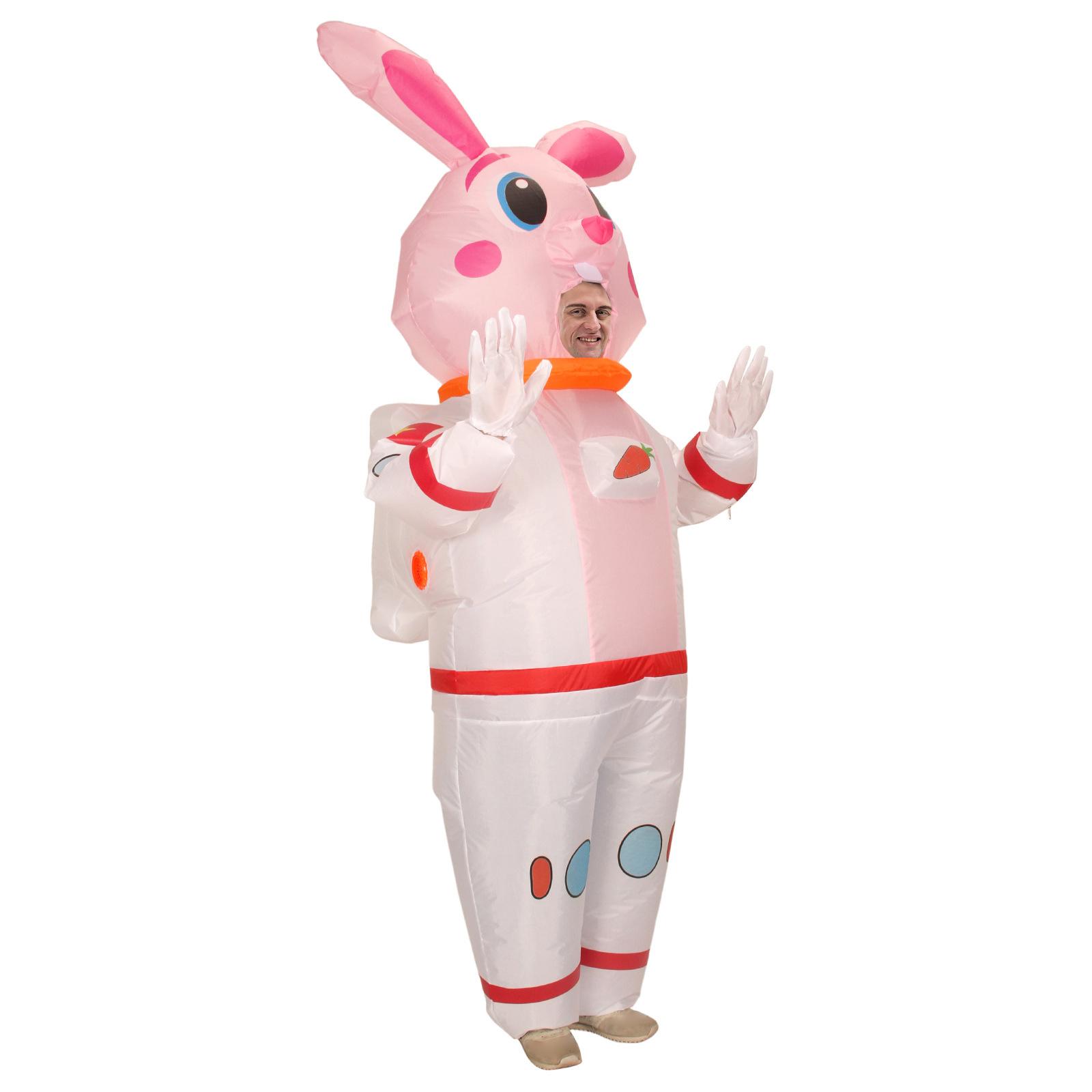 Inflatable Easter Bunny Costume Cute Jumpsuit for Festival Holiday Role Play