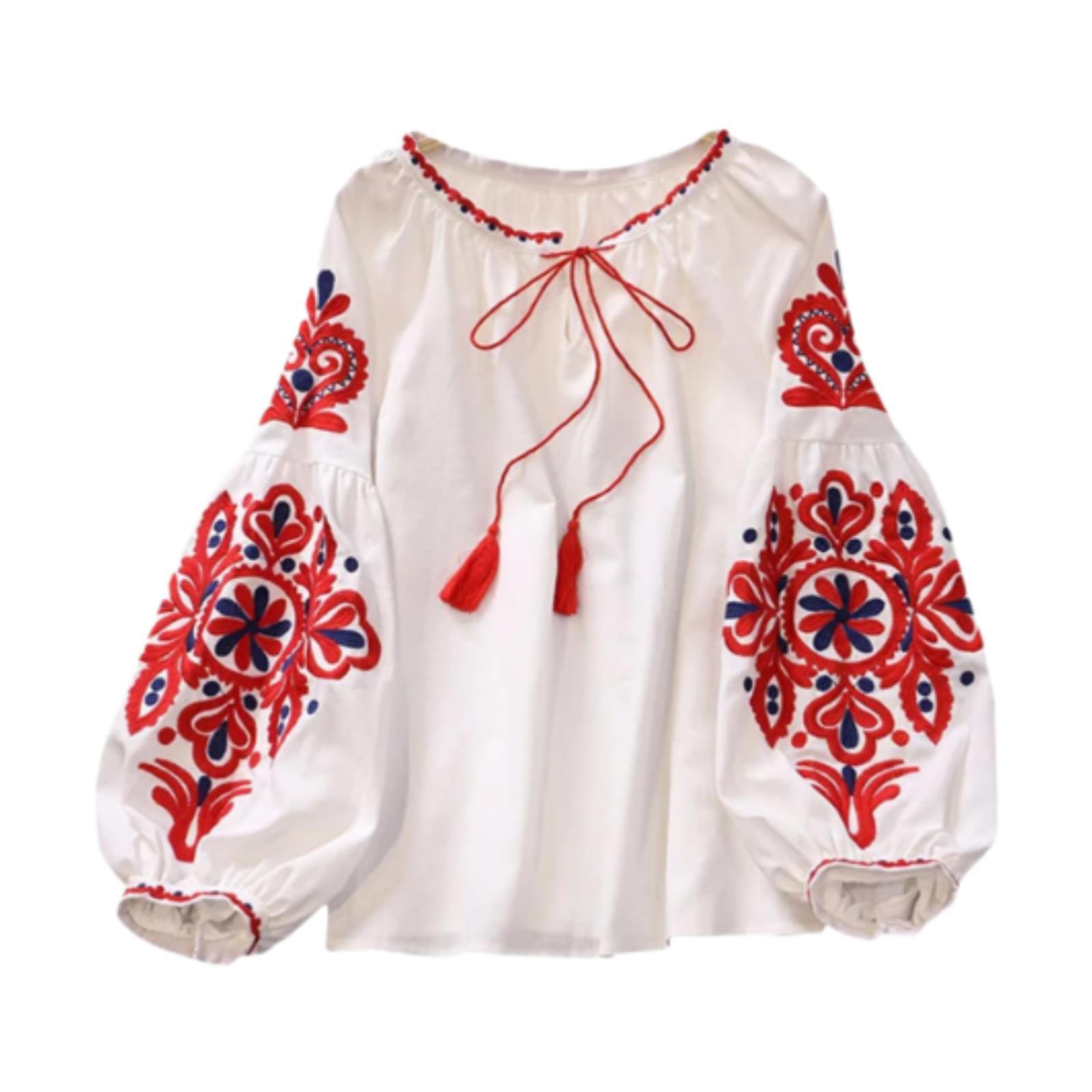 Embroidered Blouse White