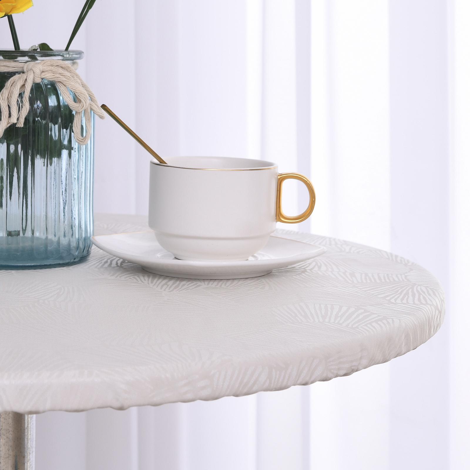 35 Inch Waterproof Tablecloth Polyester Patio Table Table Cover Home Buffet White