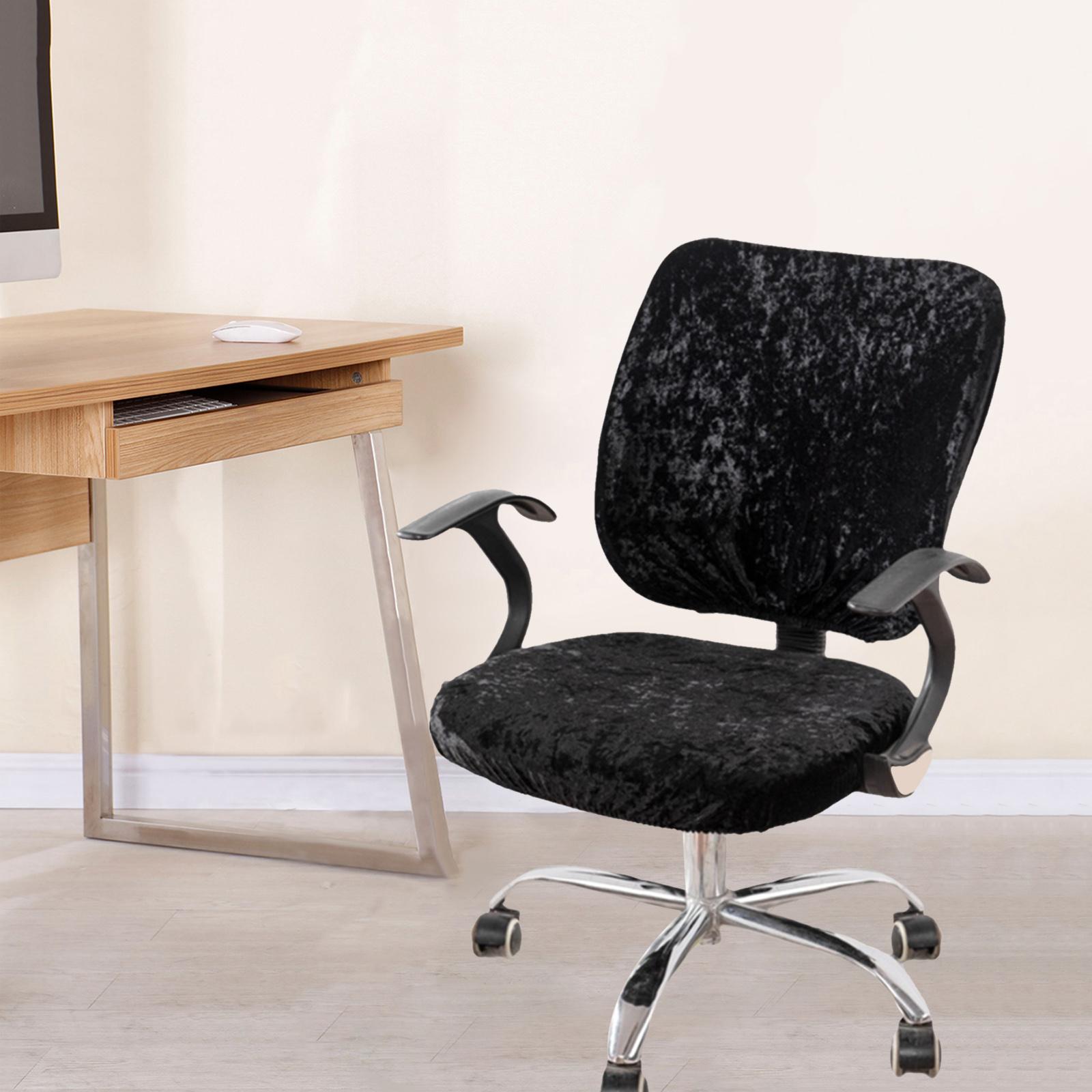 3x Computer Chair Cover Stretch Office Armchair Slipcover Black
