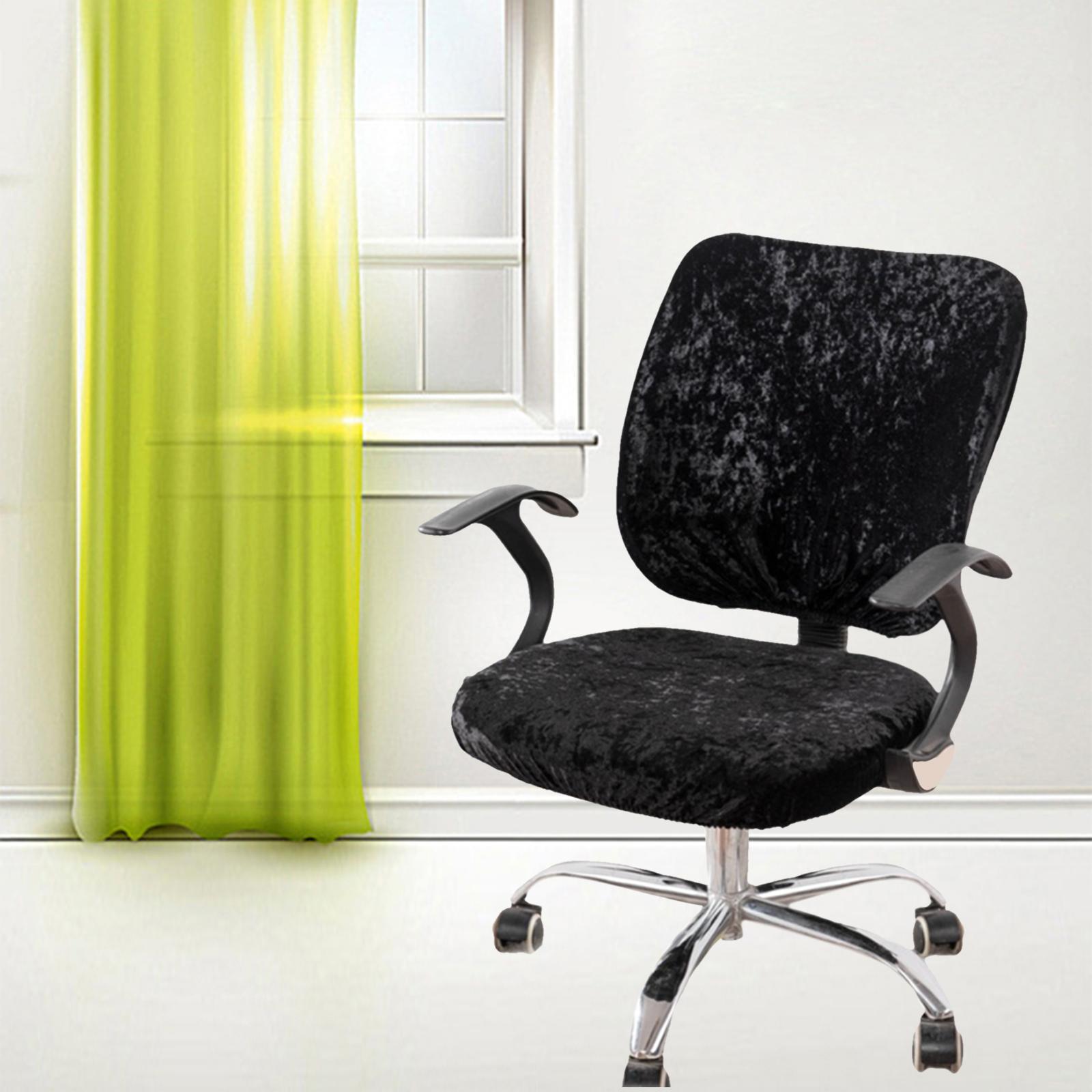 Computer Chair Cover Stretch Office Armchair Slipcover Black Seat Cover