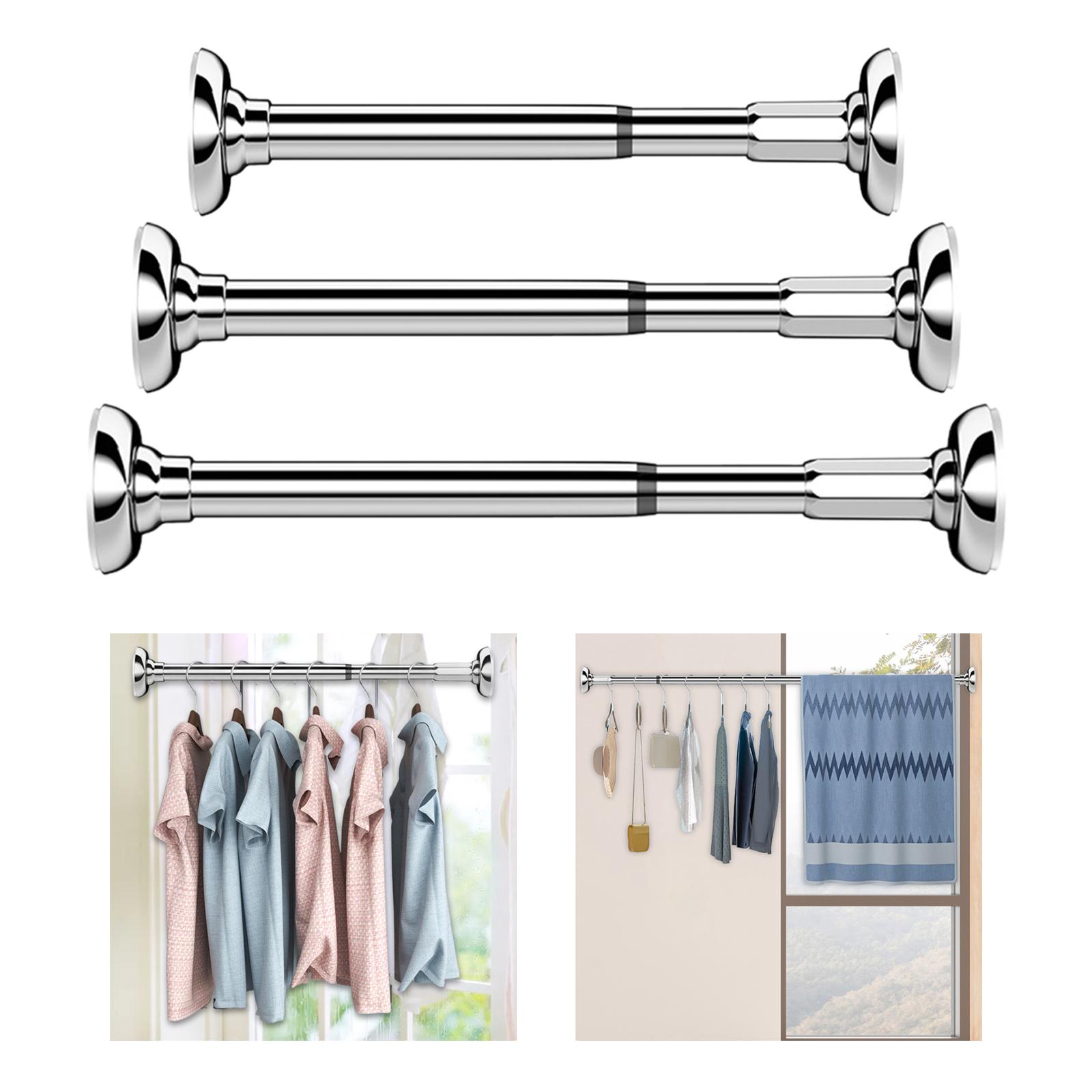 Telescopic Clothing Rod Closet Hanging Pole for Laundry Room Wardrobe Closet 0.35m to 0.5m