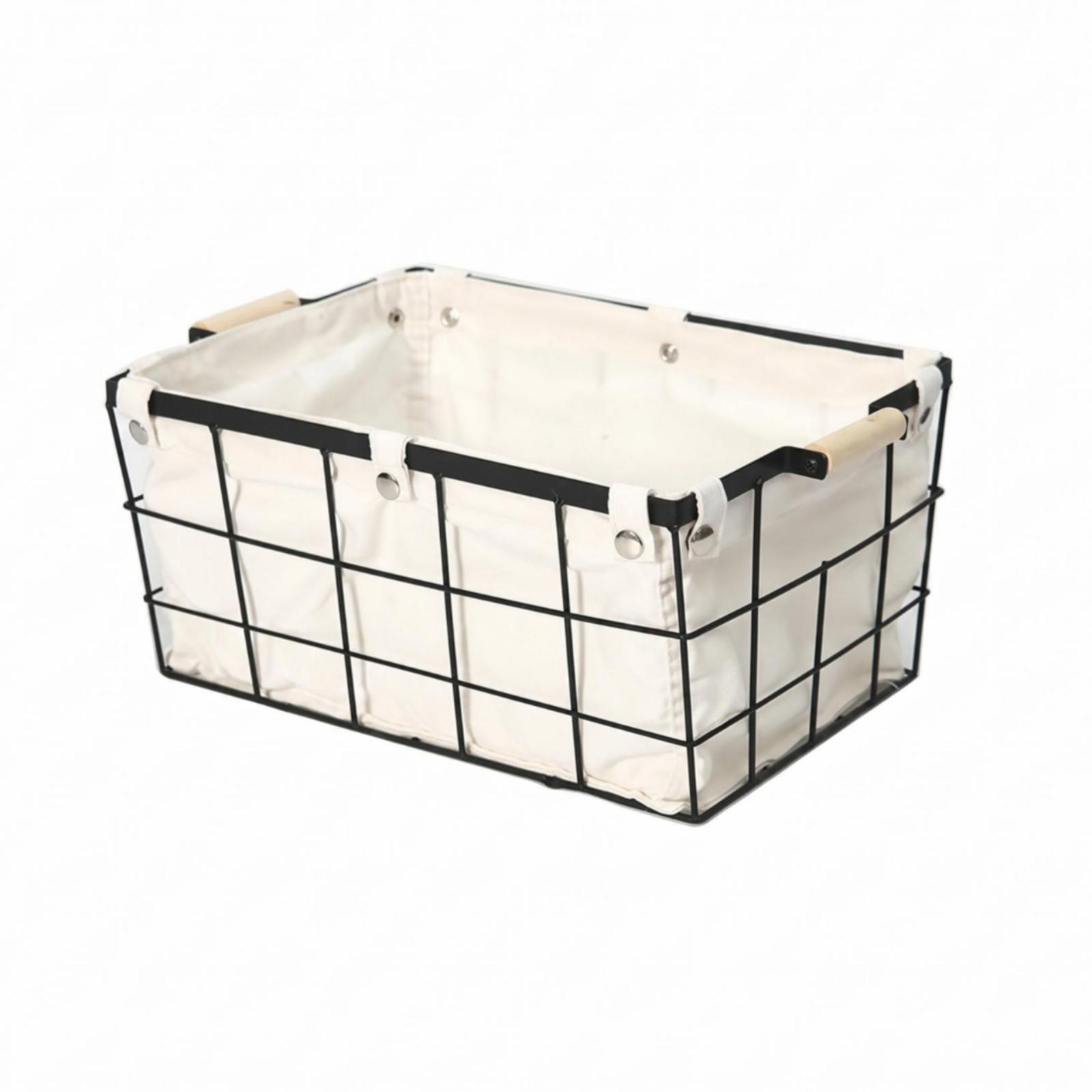 Cloth Lined Storage Basket M