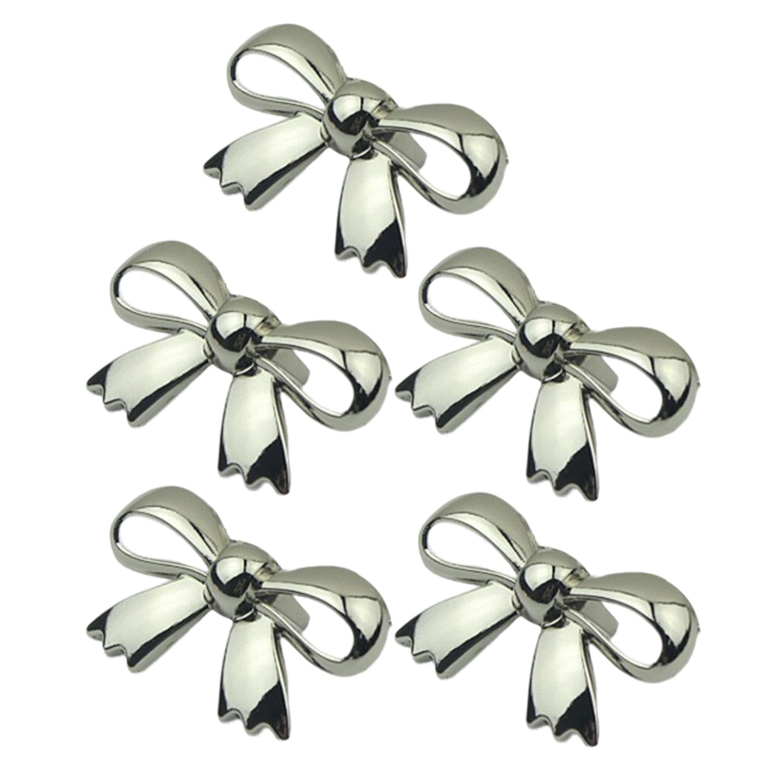 5x Fashion Shoe Clips Bridal Bowknot Buckle Accessories Garments Silver 