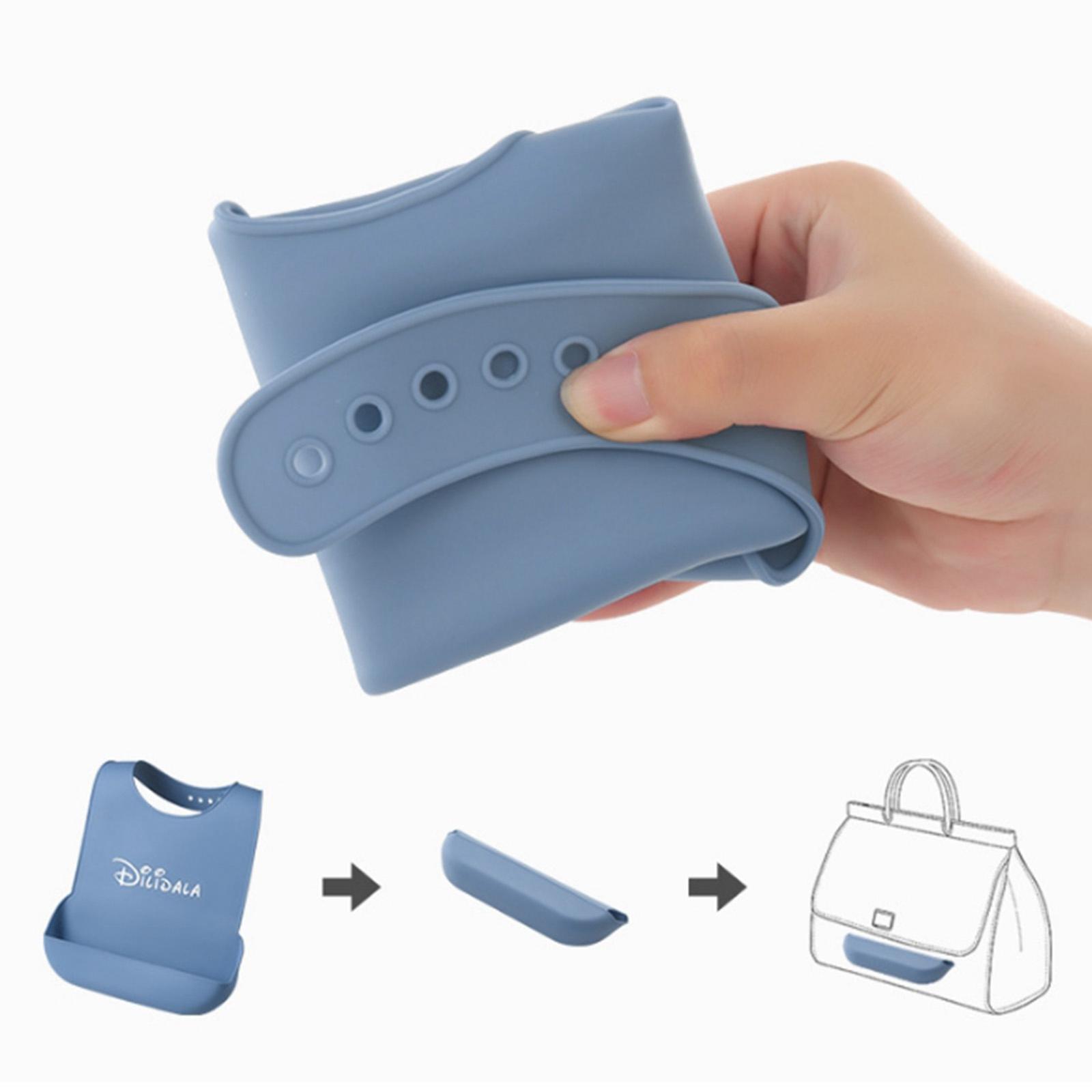 3Pcs Silicone Adult Bib with Pocket Waterproof Mealtime Protector 