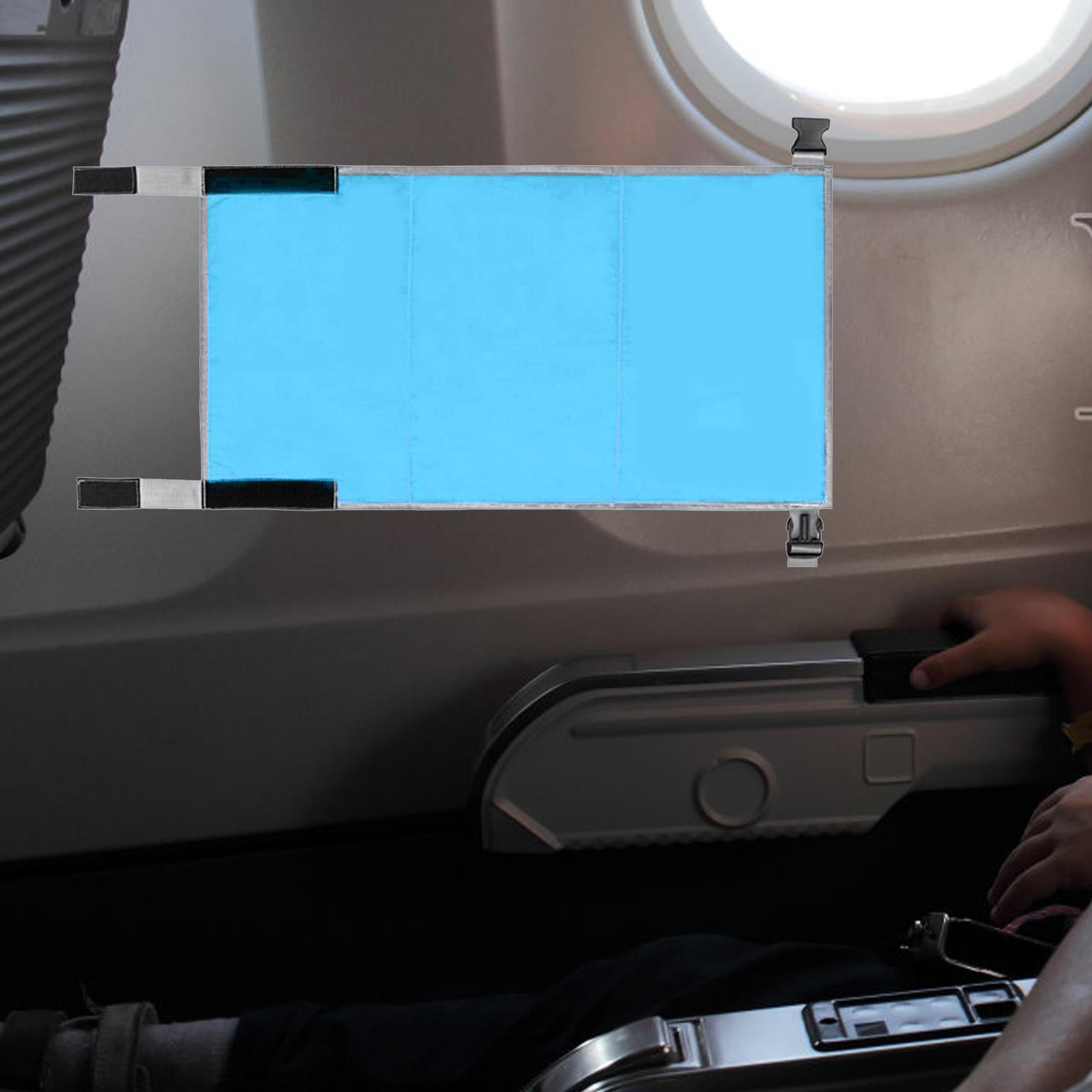 Airplane Seat Extender Foot Leg Rest Foldable Compact Kids Airplane Footrest blue