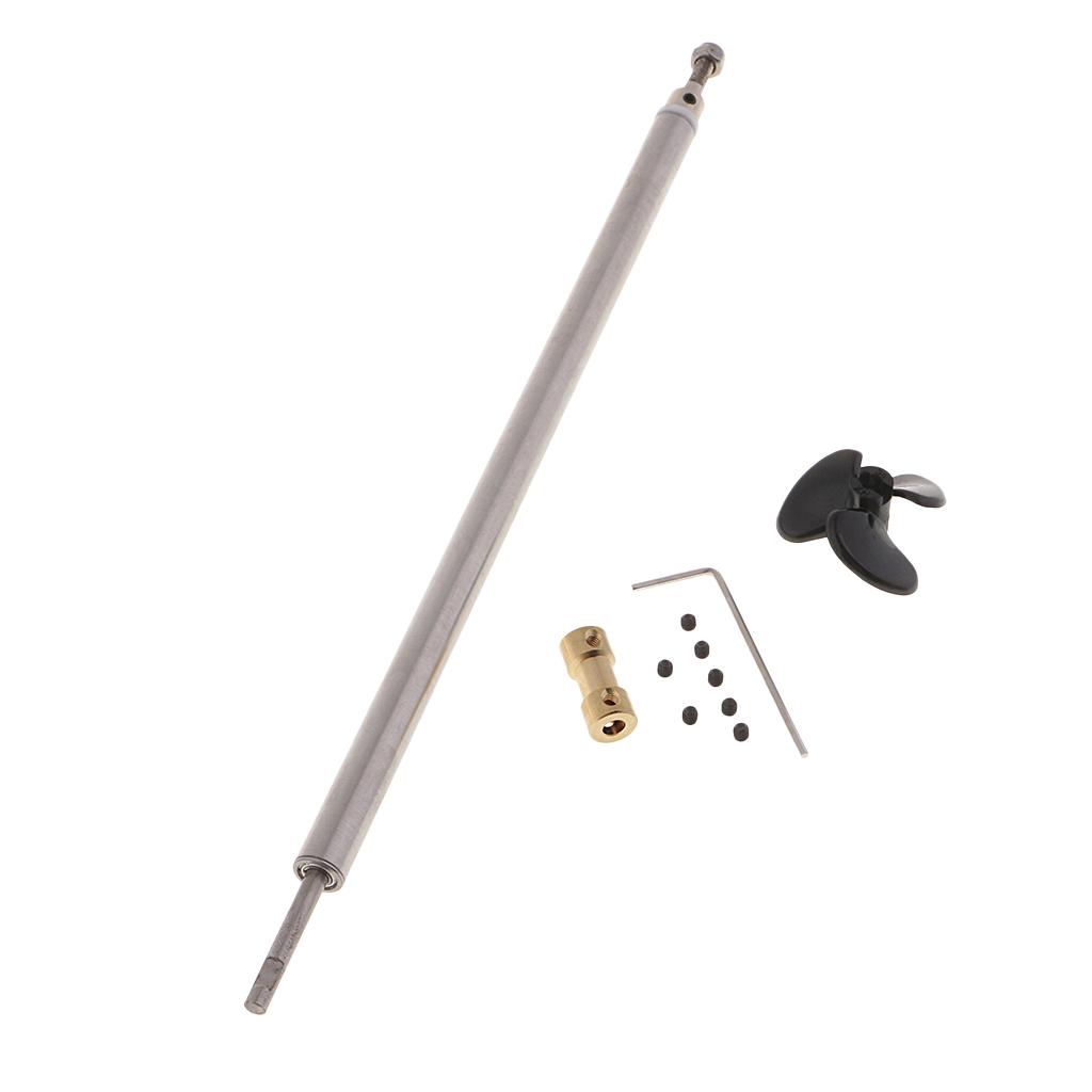 RC Boat Ship Drive Shaft Kit 4mm Shaft+ Sleeve+ Propeller + Universal