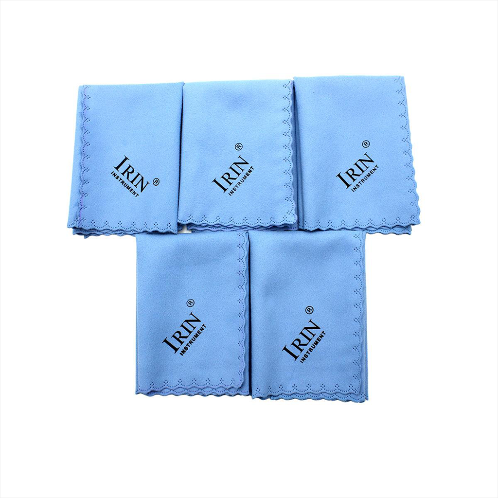 5Pcs Music Instrument Cleaning Cleaner Cloths Bass Sax Polishing Blue