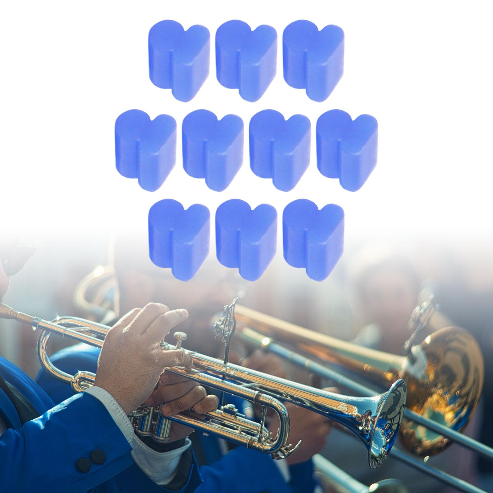 10x Alto Horns Silicone Pads Buffering Stop for Brass Euphonium Tuba Trumpet 4mm Blue