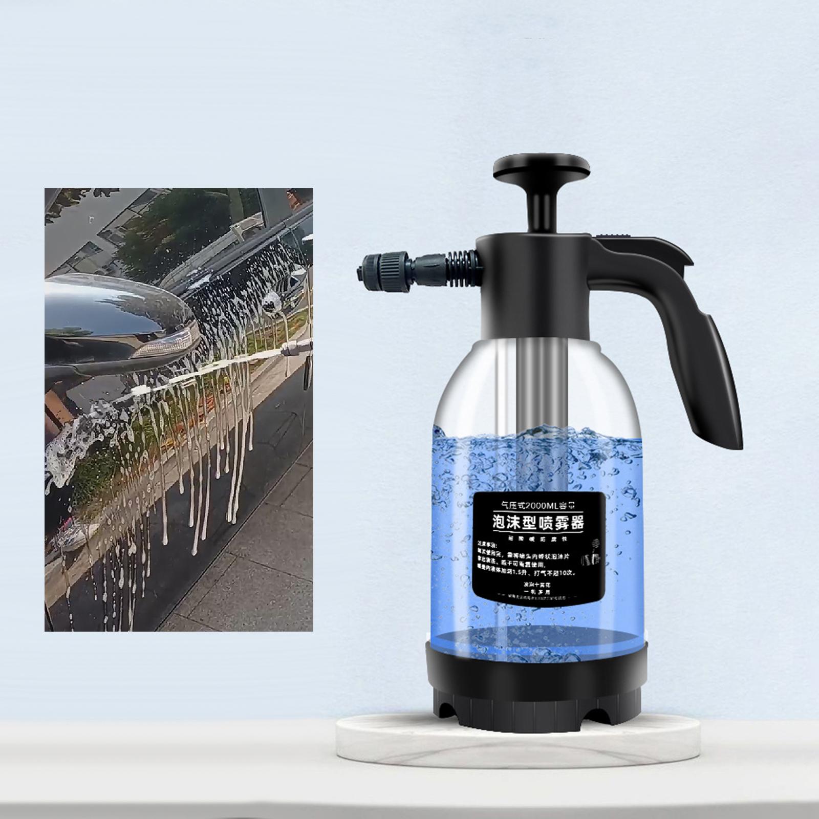 Versatile Car Foaming Pump Sprayer 2000ml and 3 Nozzle Transparent Bottle