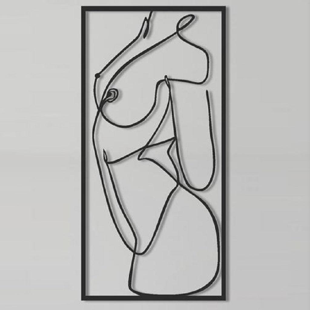 Women Body Figure Wall Art Print Aesthetic Line Drawing Body Sketch Simple C