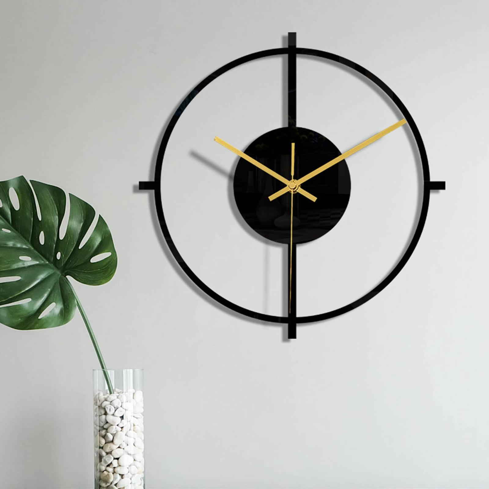 Fashionable Wall Clocks Wall Art Decor Battery Operated for Bedroom  Black D