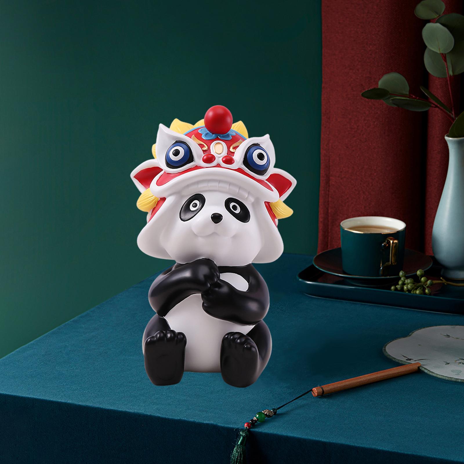 Creative Chinese Style Panda Ornament New Year Home Decor Birthday  Black