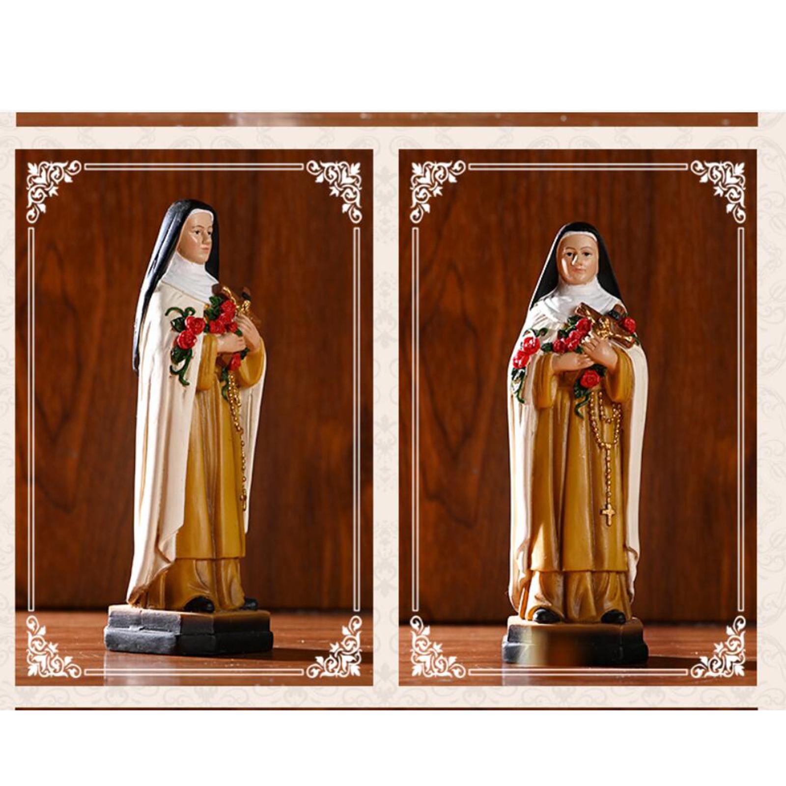 Bouquet Nuns Statue Figure Resin Crafts Crafts Blessed for Home Collection