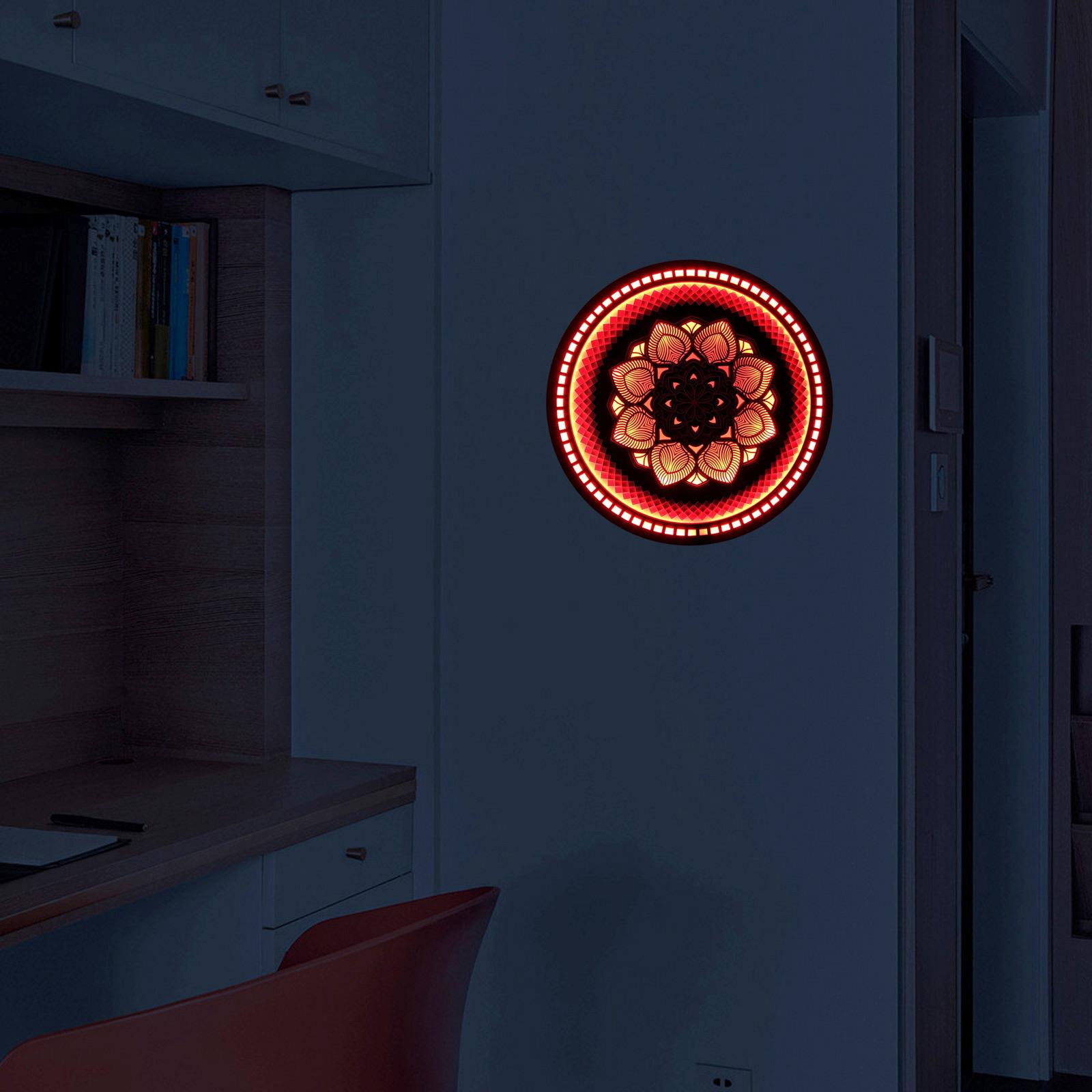 Mandala Flower Glowing Led Night Light Orange