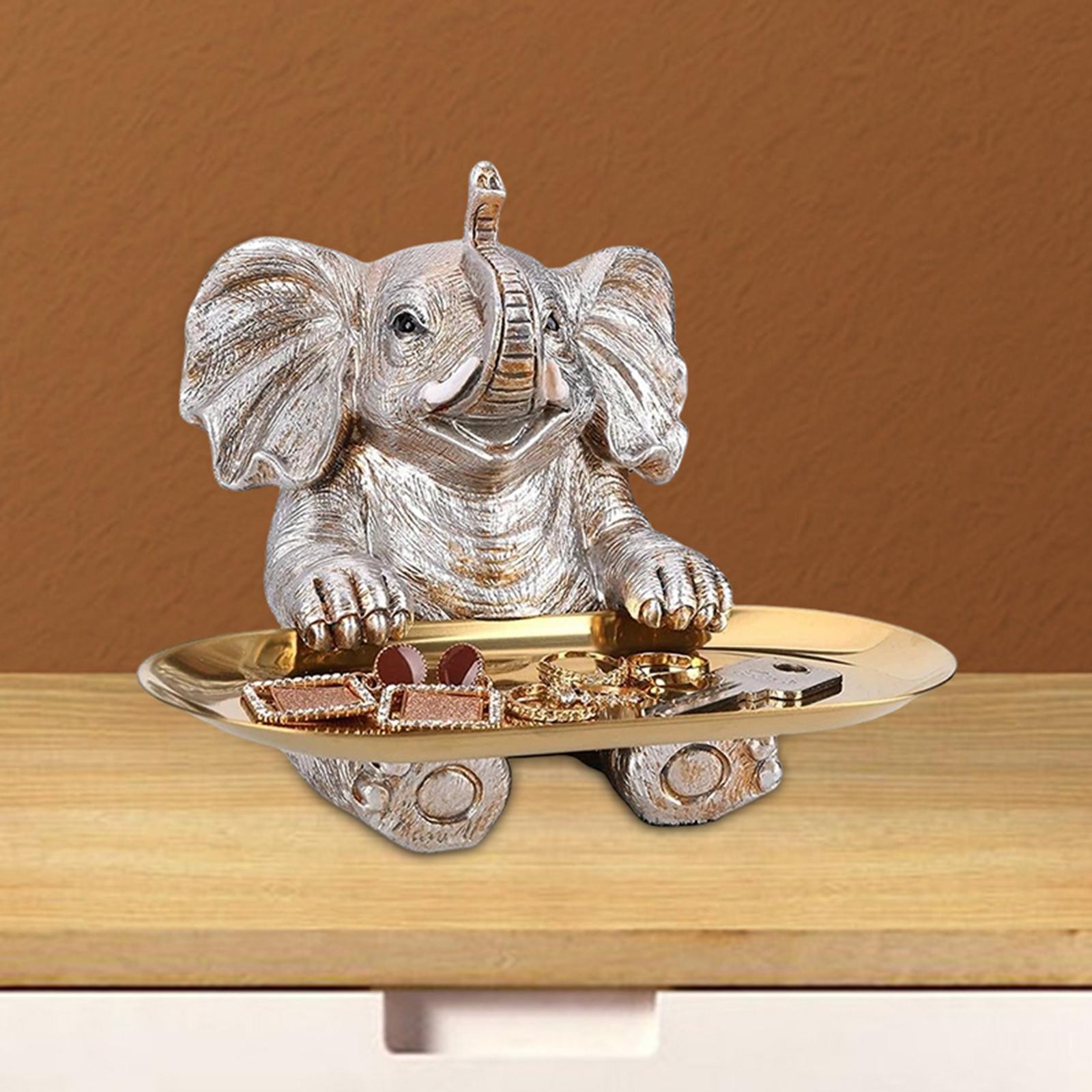 Adorable Animal Statue Keys Holder Gift Living Room Ornaments  silver