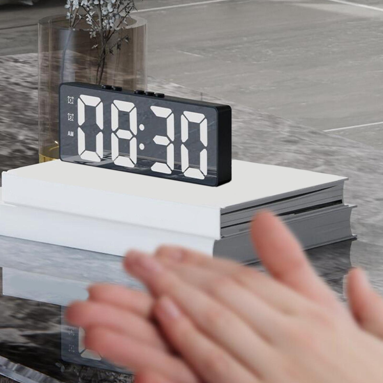 Multifunctional Clock Mute LED Display for Bedroom Black