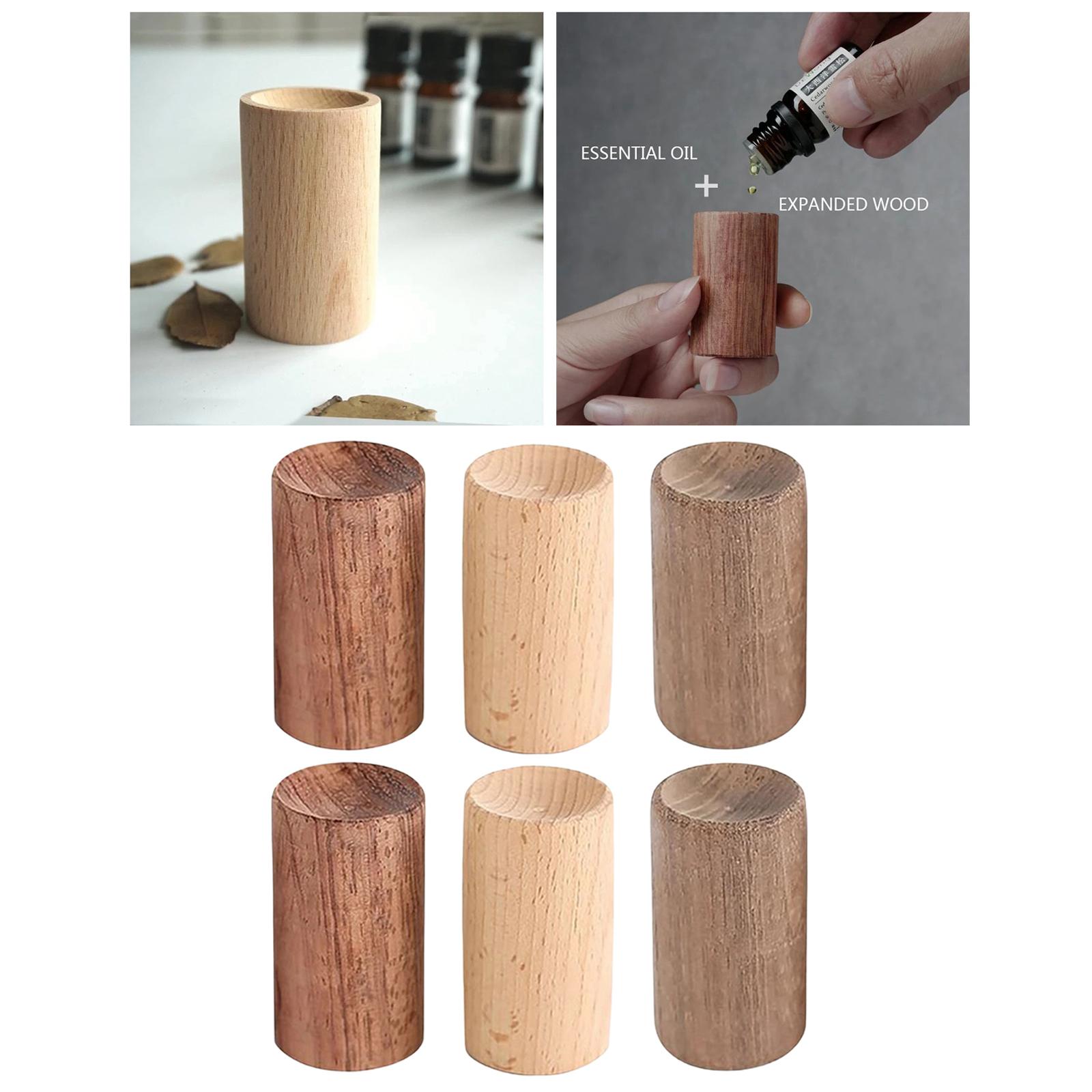 6x Wood Diffuser Block Car Fragrance Diffuser for Desktop