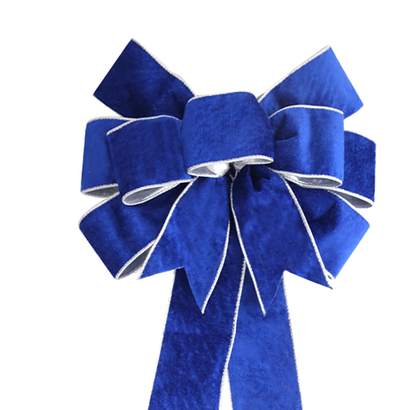 Christmas Door Bow Decorative Pendant Chic Craft for Backyard Garden Indoor Blue