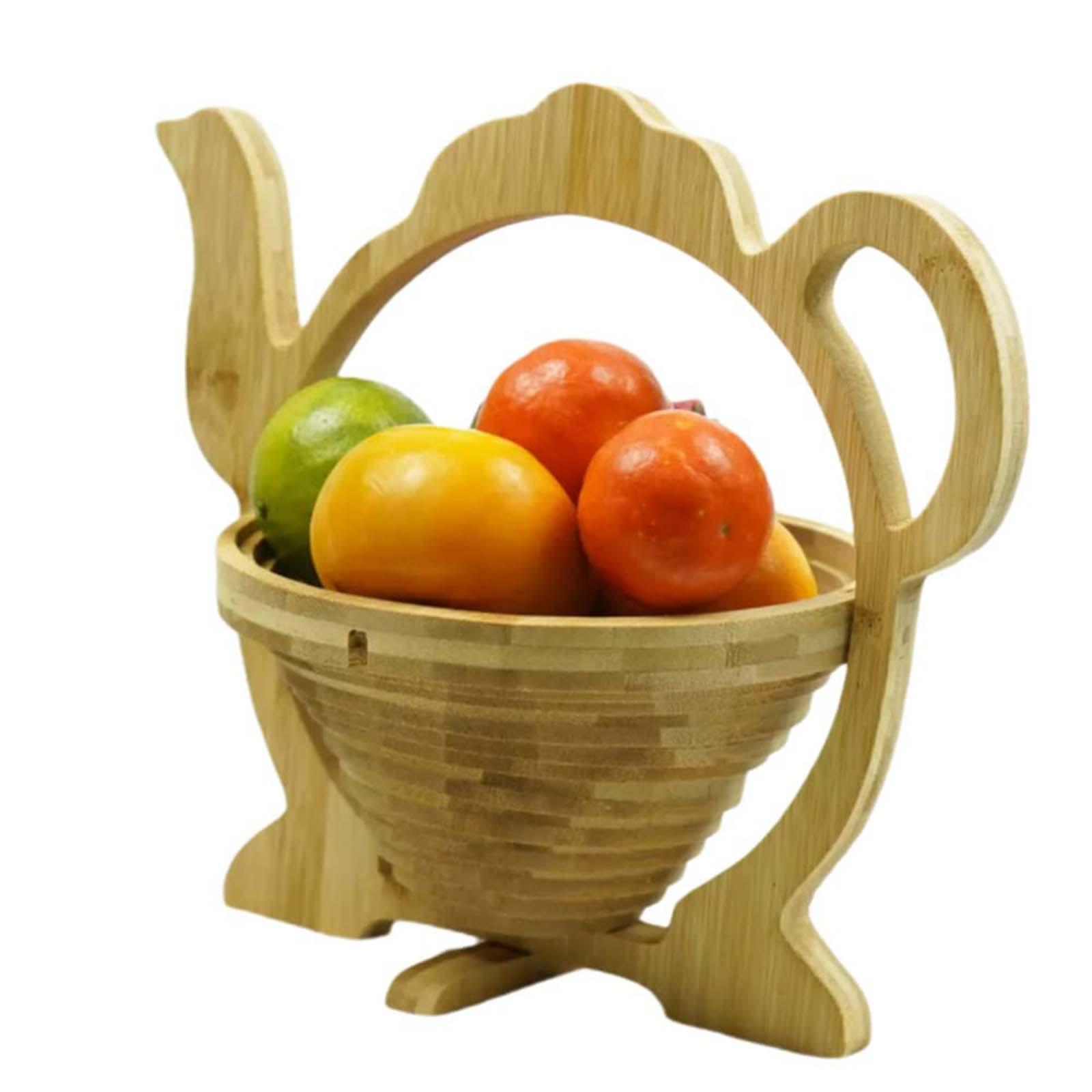 Fruit Basket Collapsible Snack Storage Tray Decorative for Home Kitchen Teapot