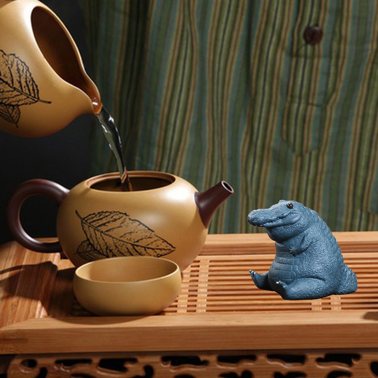 Animal Figurine Miniature Home Decor Tea Ceremony Handmade Tea Pet Sculpture Crocodile Figurine