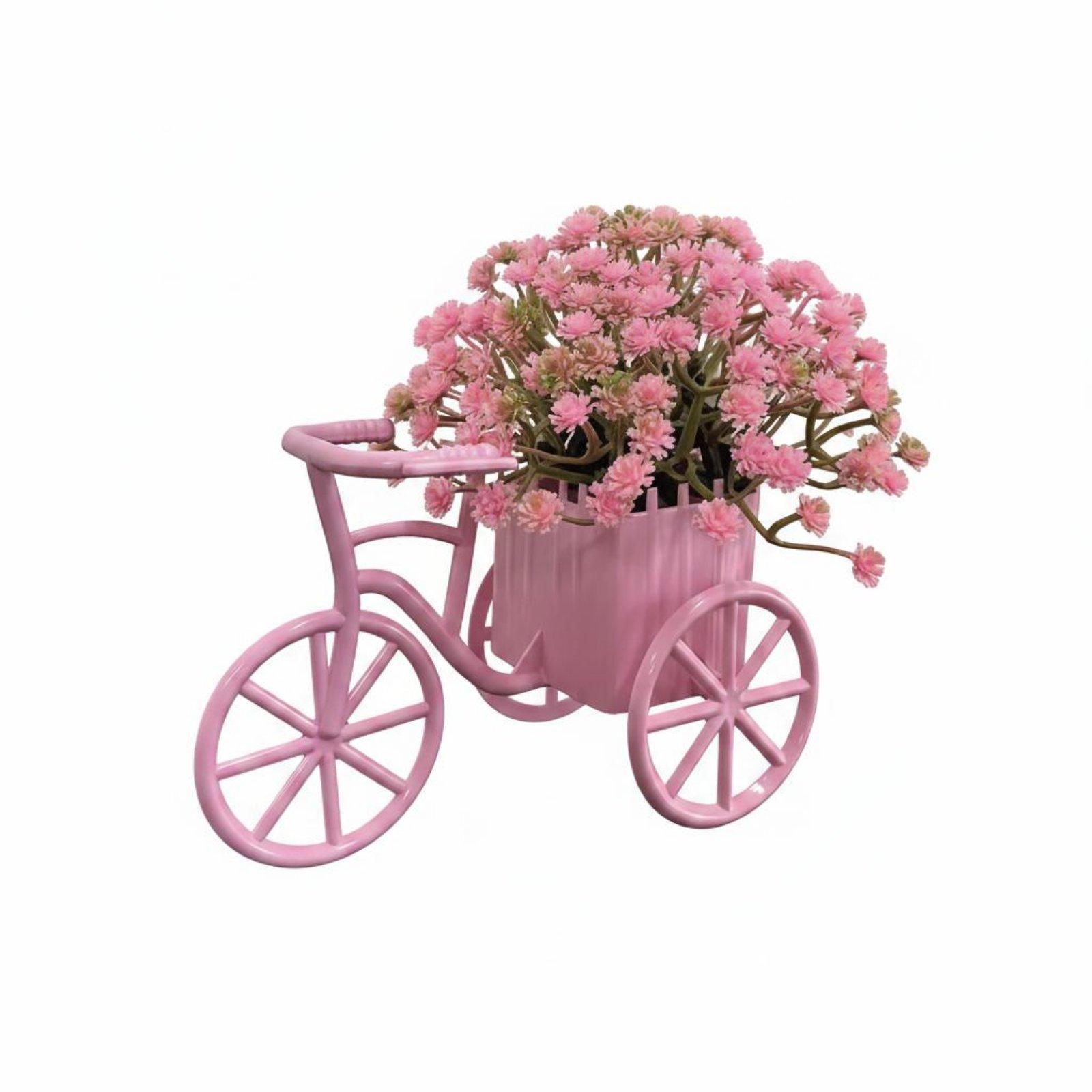 Artificial Flower Tricycle Decor