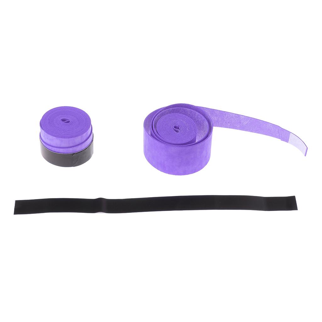 Anti-slip Racket Grip Overgrips Racquet Sweatband Tape Purple