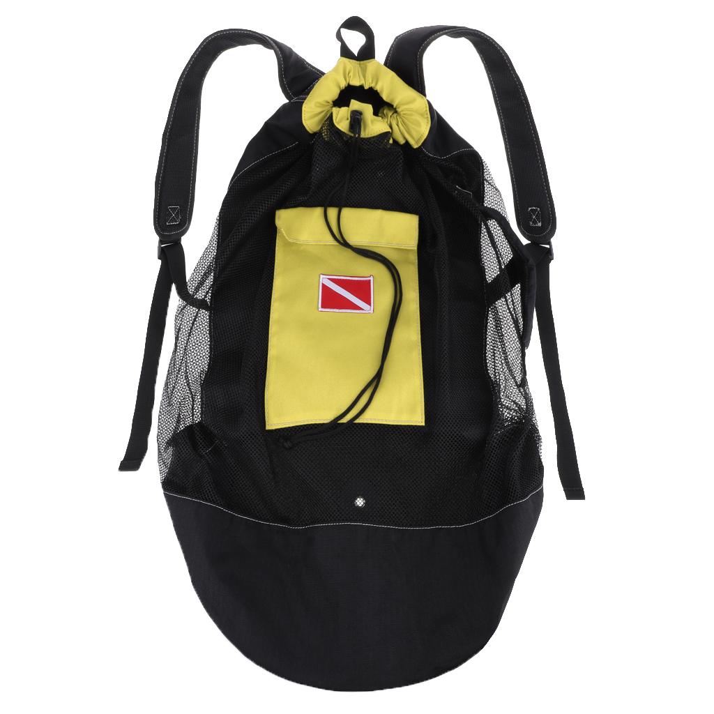 Scuba Diving Snorkeling Mesh Backpack Dive Gear Dry Bag Sack Pack Yellow