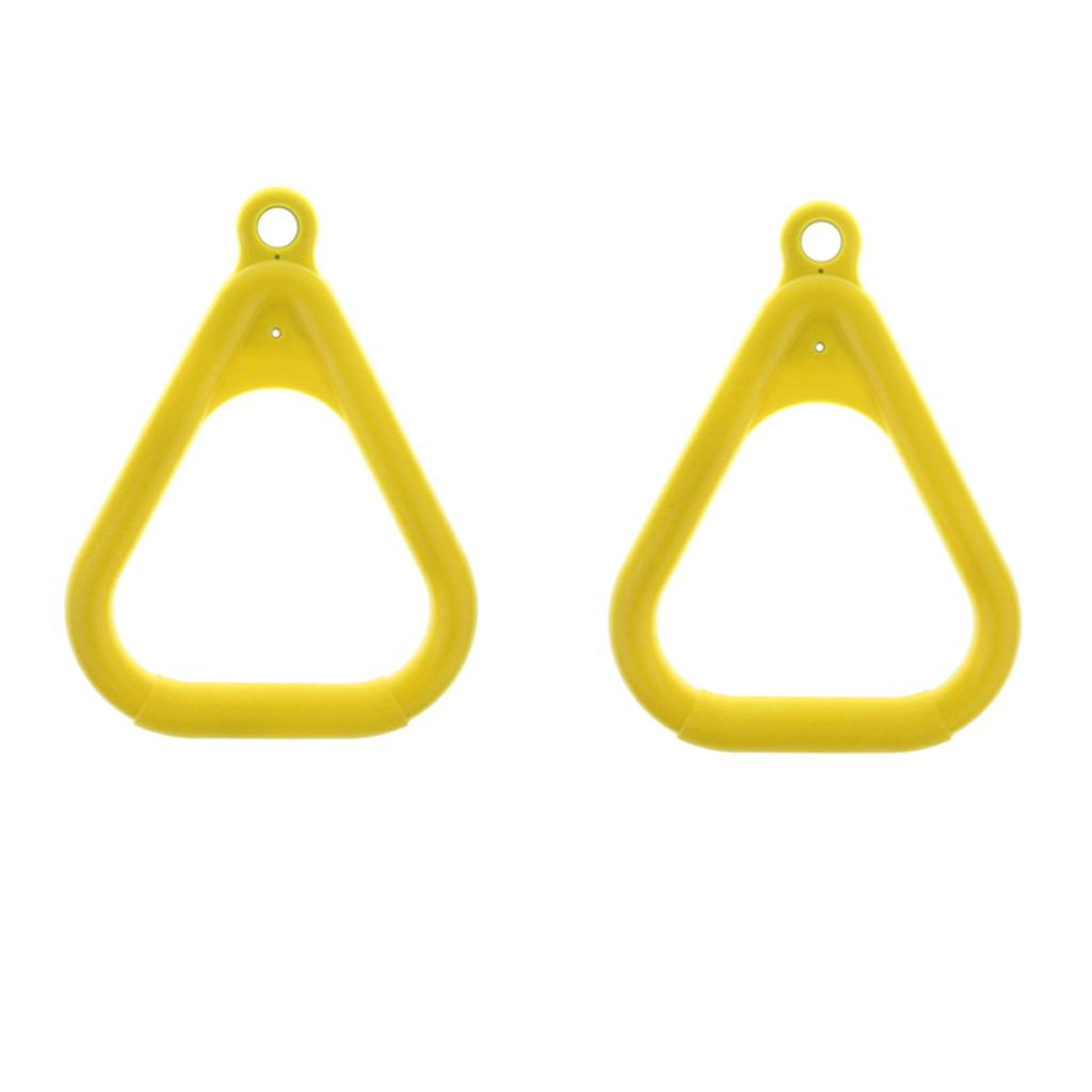 Kids Trapeze Swing Rings Safe Grip Handle Swing Equipment Yellow