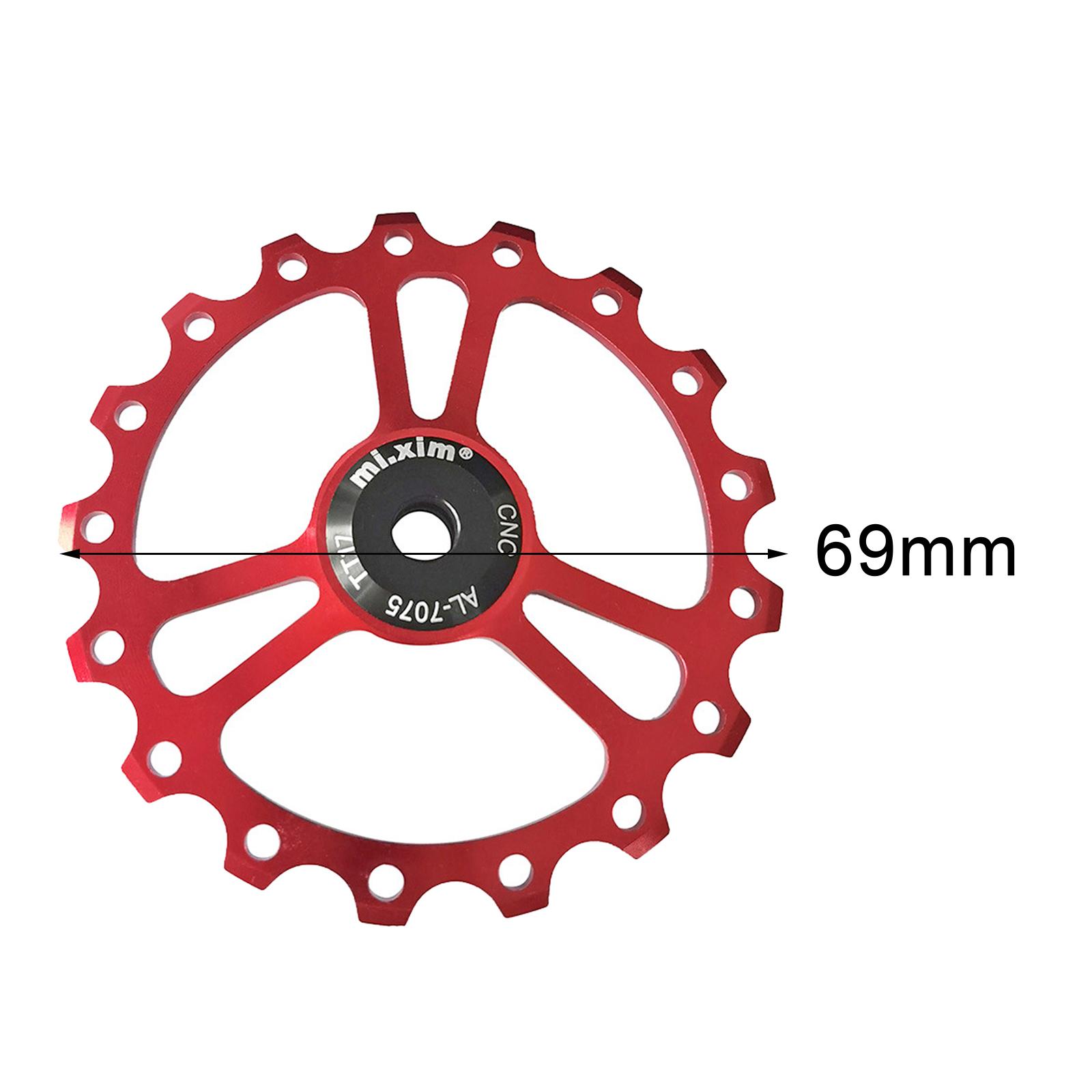 Bicycle Rear Derailleur Pulley Guide Roller Jockey Wheel Parts 17T Red