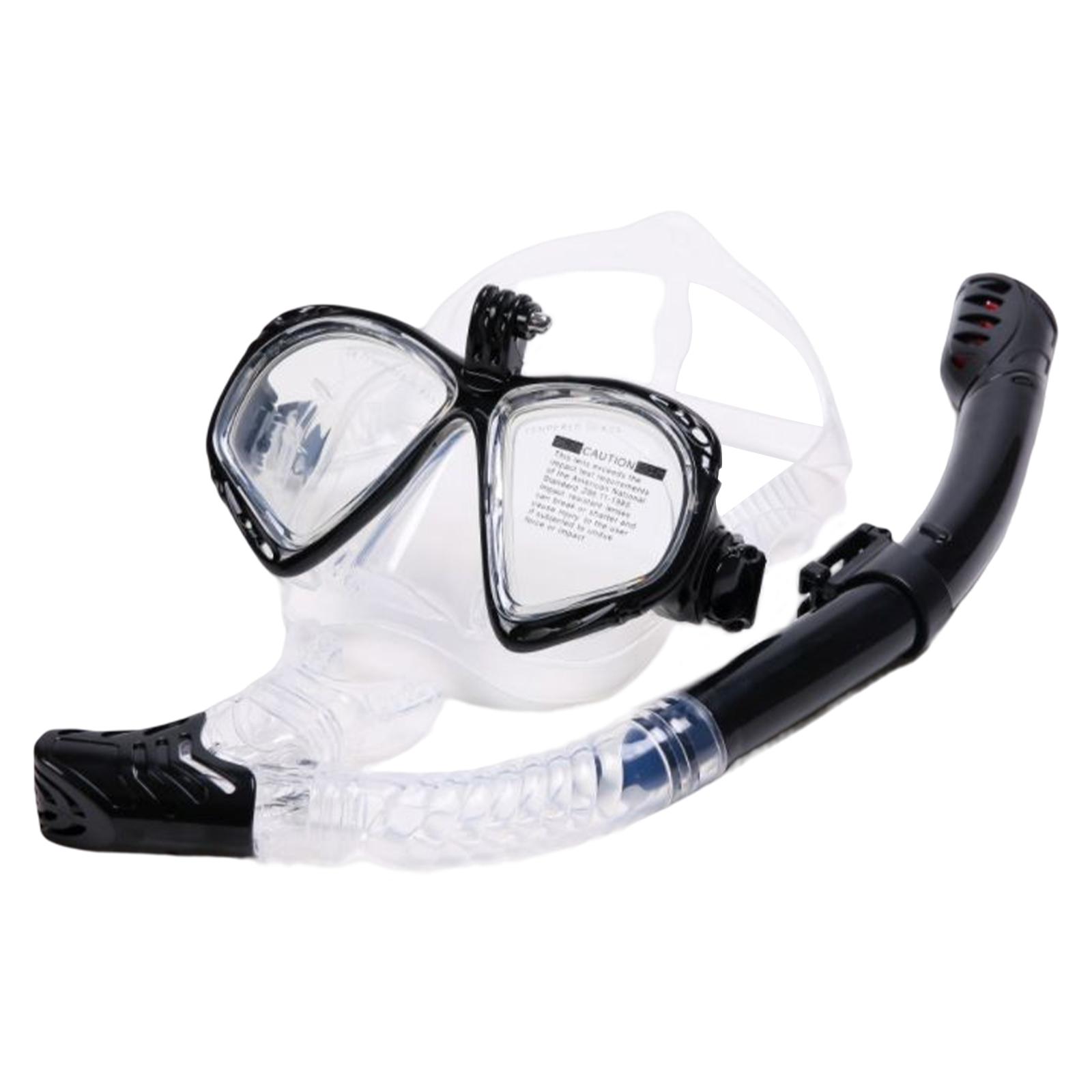 Snorkeling Glasses Scuba Diving Snorkel Goggles Snorkel Mask Black Clear