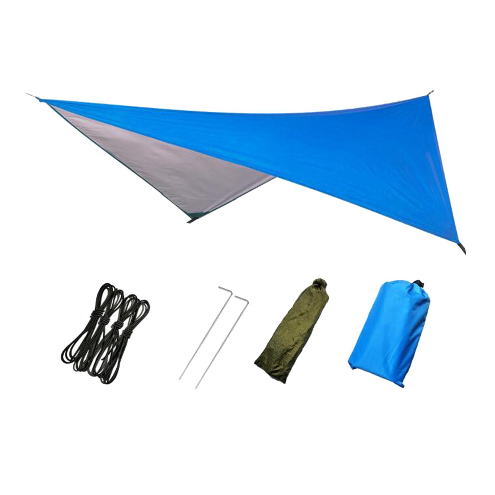 Camping Tent Tarp Canopy Outdoor Sun Shade Shelter for Survival Blue