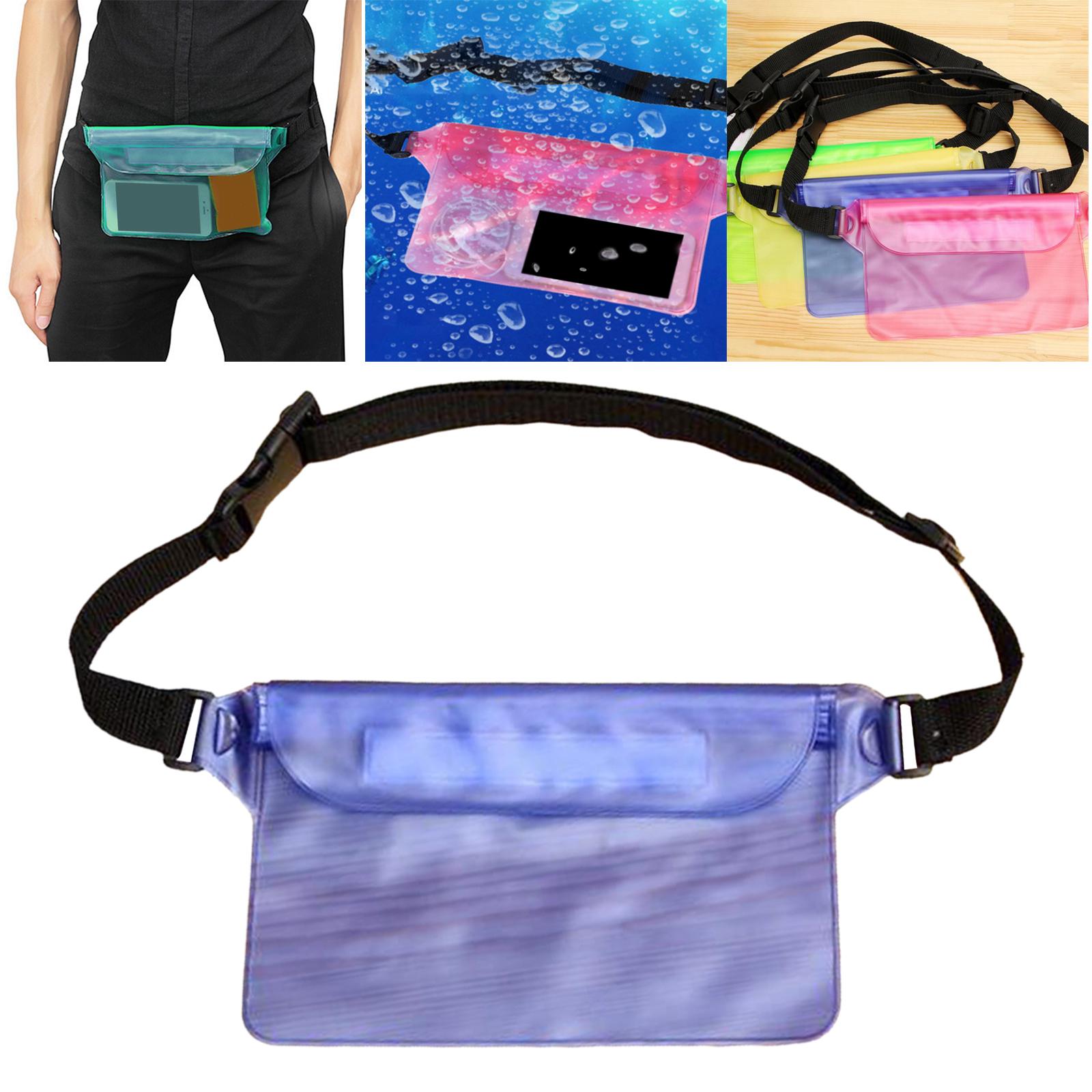 Swimming Waterproof Pouch Dry Bag with Adjustable Waist Strap Blue